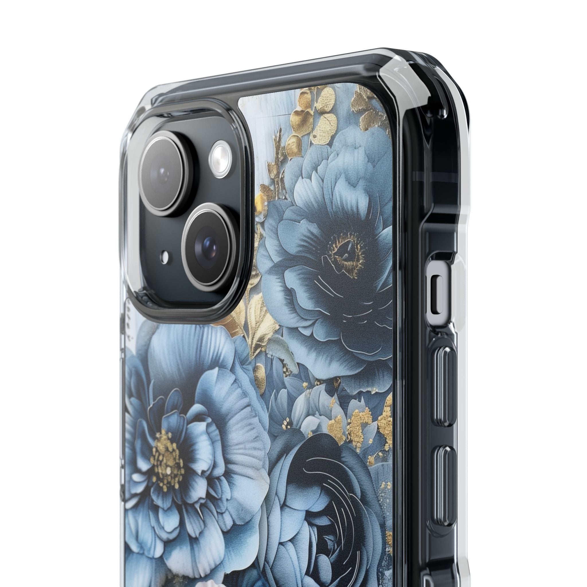 Blooming Blue Floral Bouquet - Magnetic Crystal Guard Apple iPhone Case