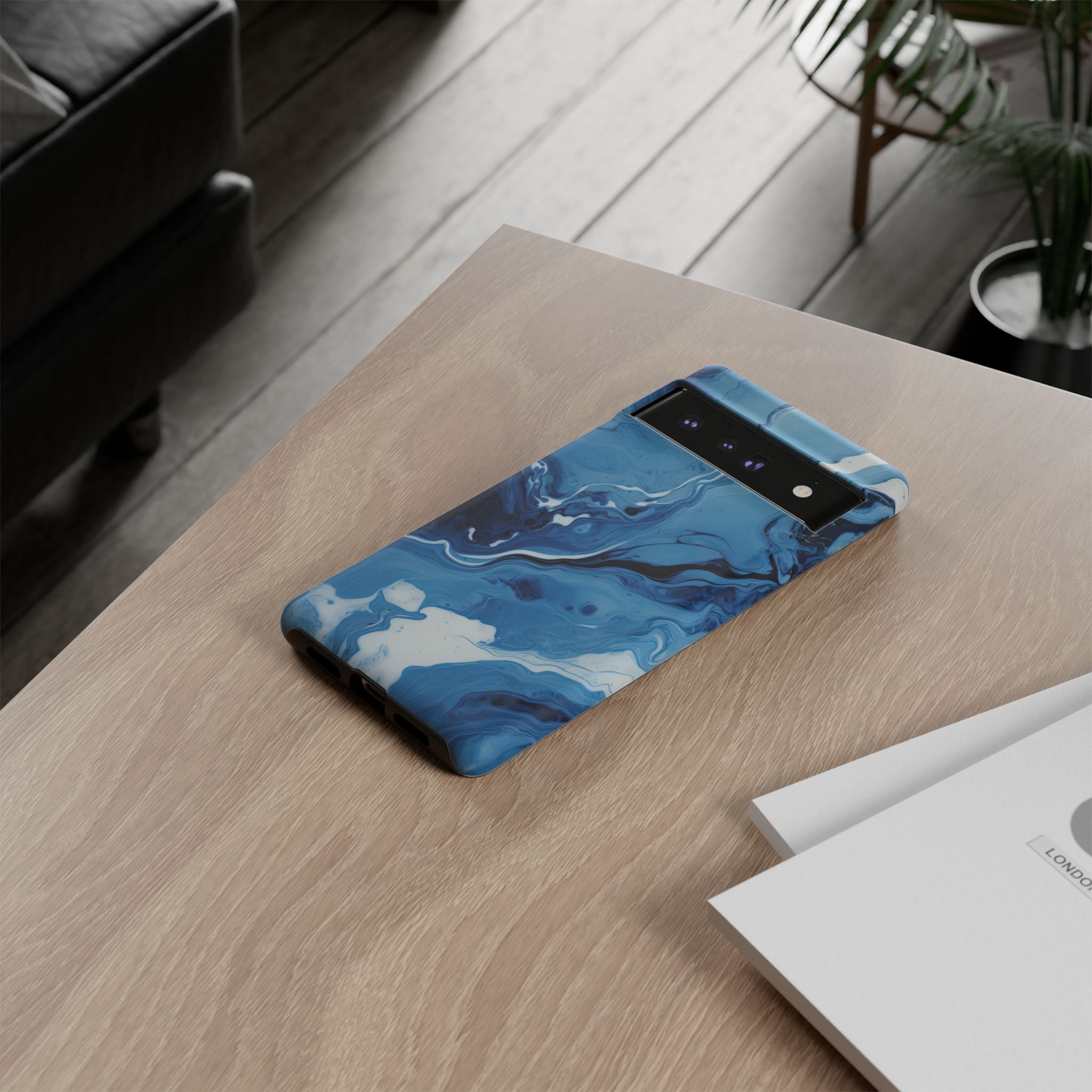 Blue Ocean Wave Marble - Tough Guard Google Pixel Case