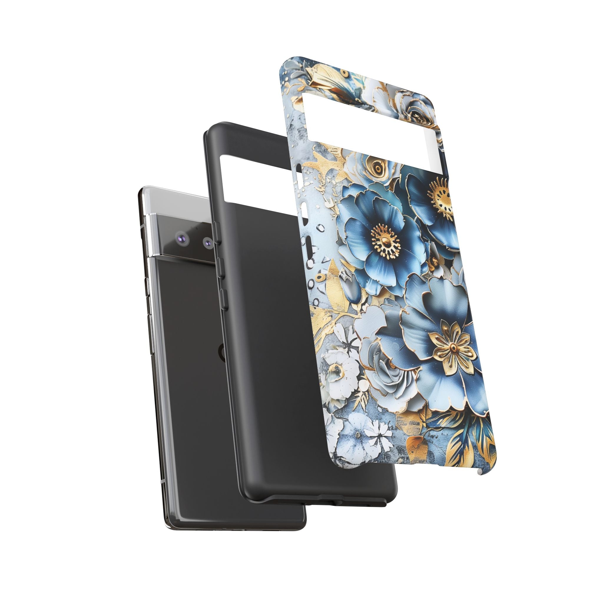 Blue Blooming Flowers - Tough Guard Google Pixel Case