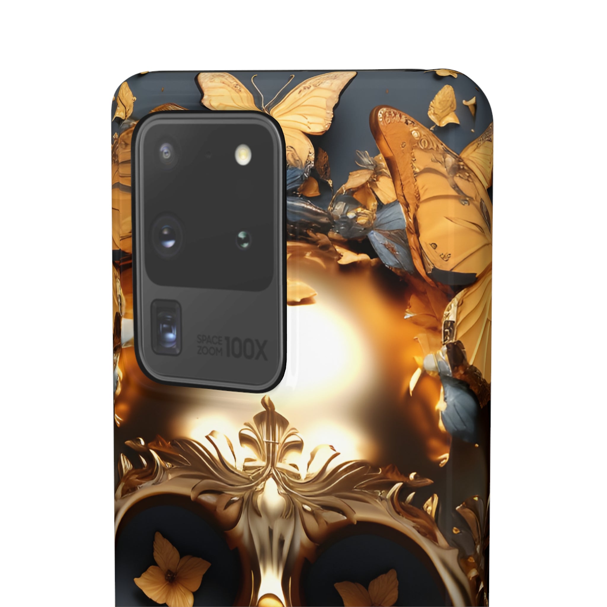 Golden Skull Floral Armor Snap Case - Samsung Galaxy Case