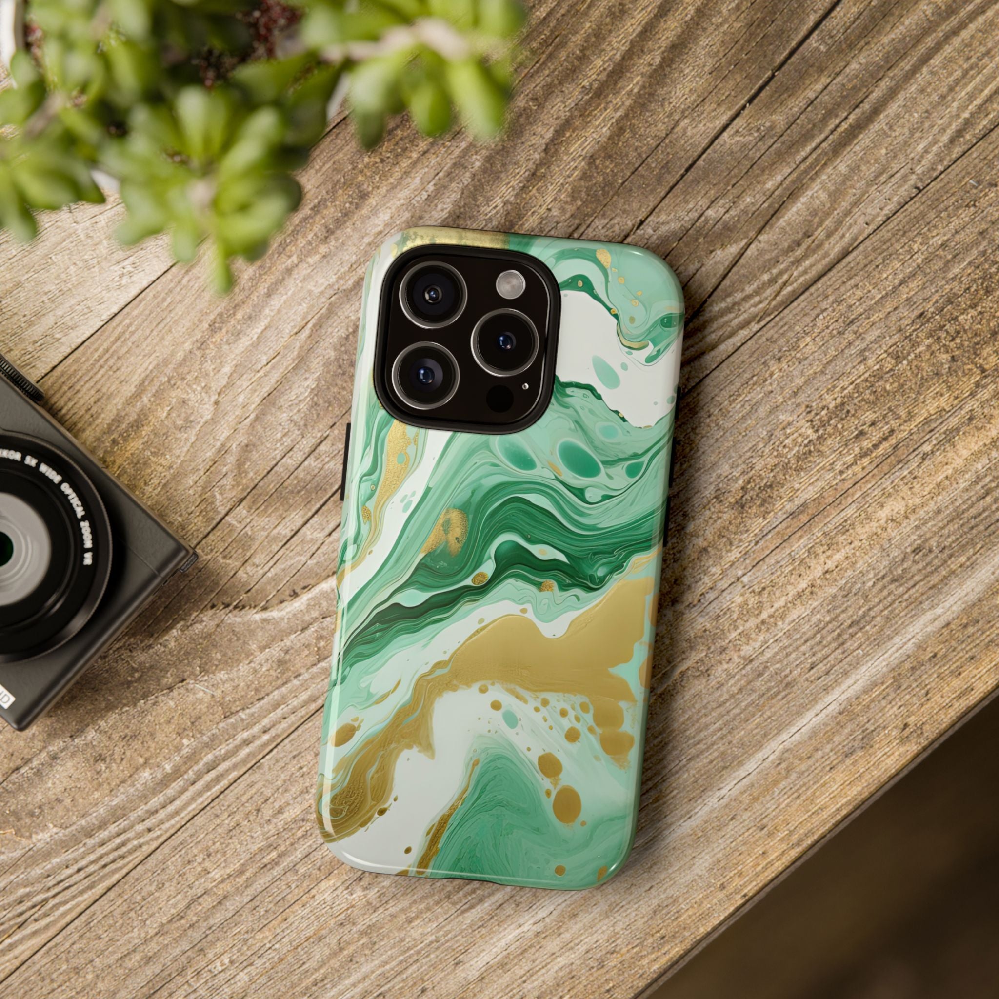 Emerald Gold Marble - Tough Guard Apple iPhone Case