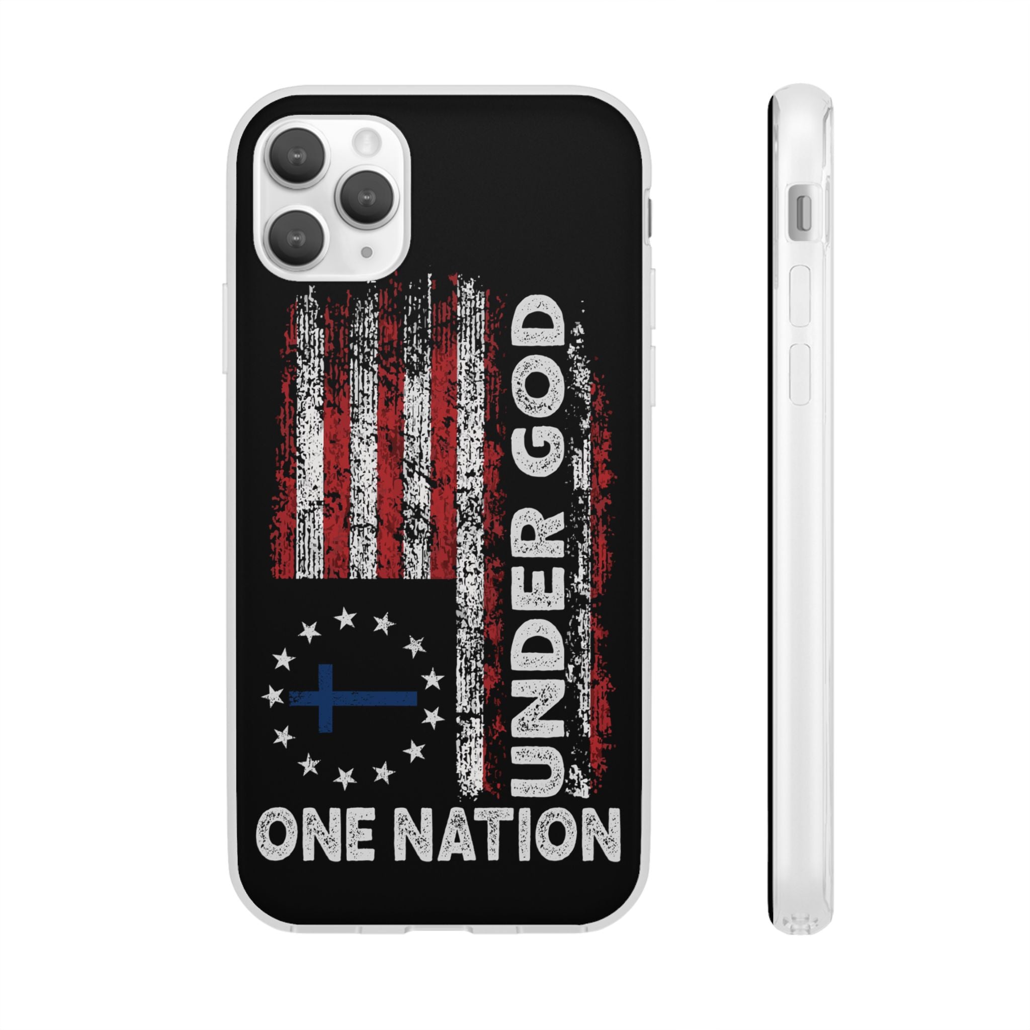One Nation Under God American Flag - Flexi Case Apple iPhone Case
