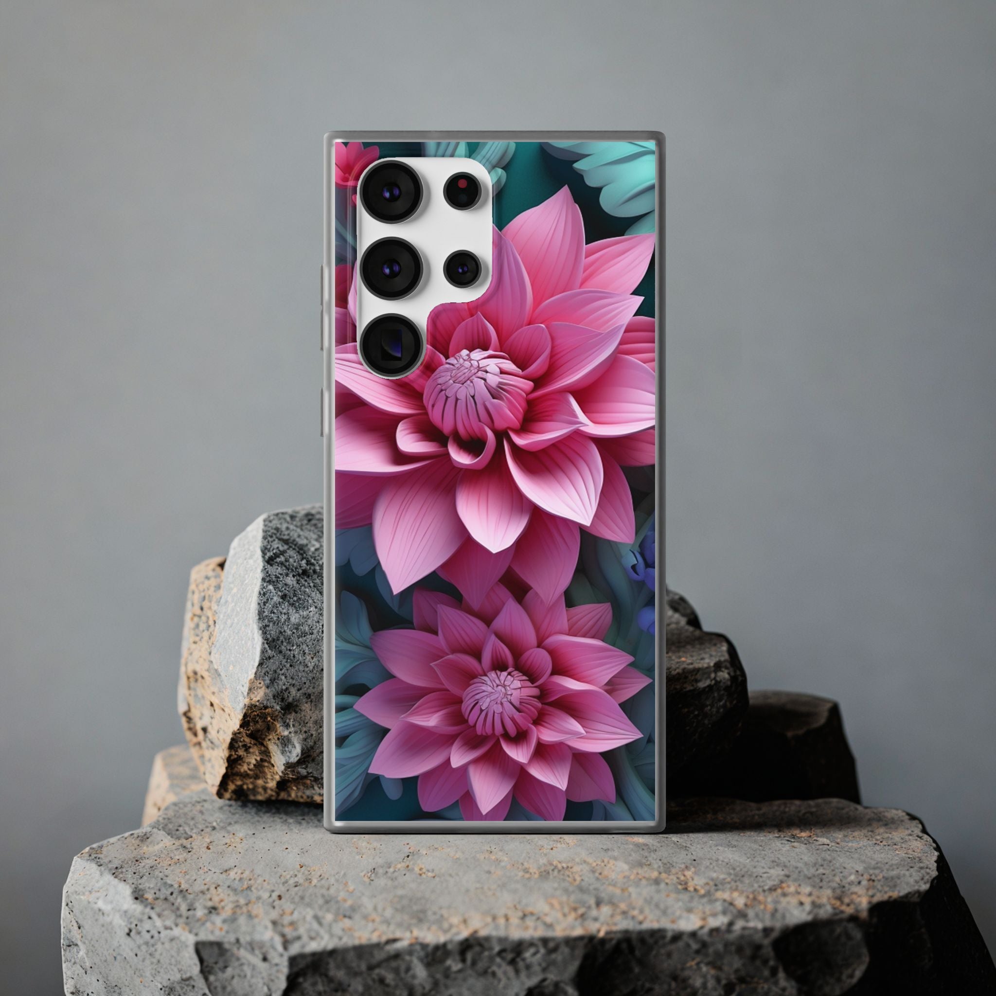 Tropical Pink Flower Flexi Case - Samsung Galaxy Case