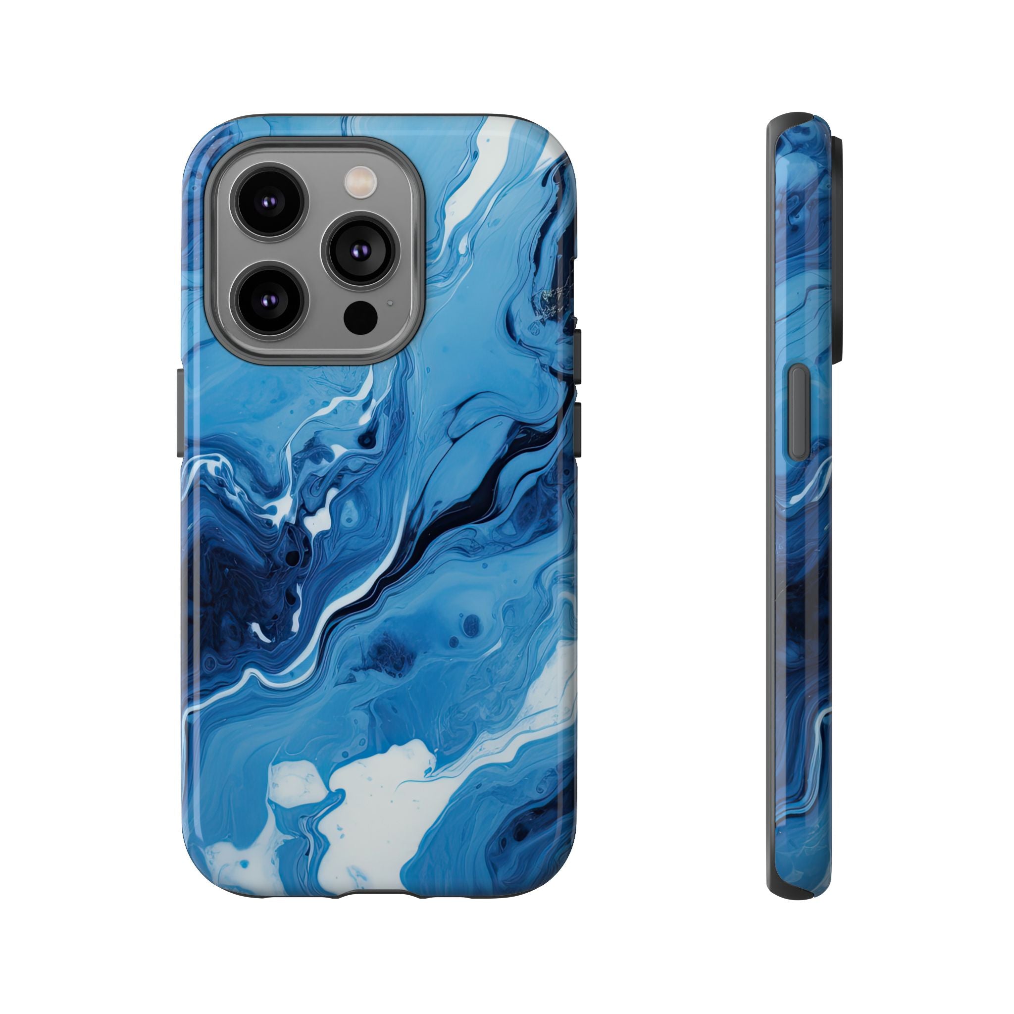 Blue Ocean Wave Marble - Tough Guard Apple iPhone Case