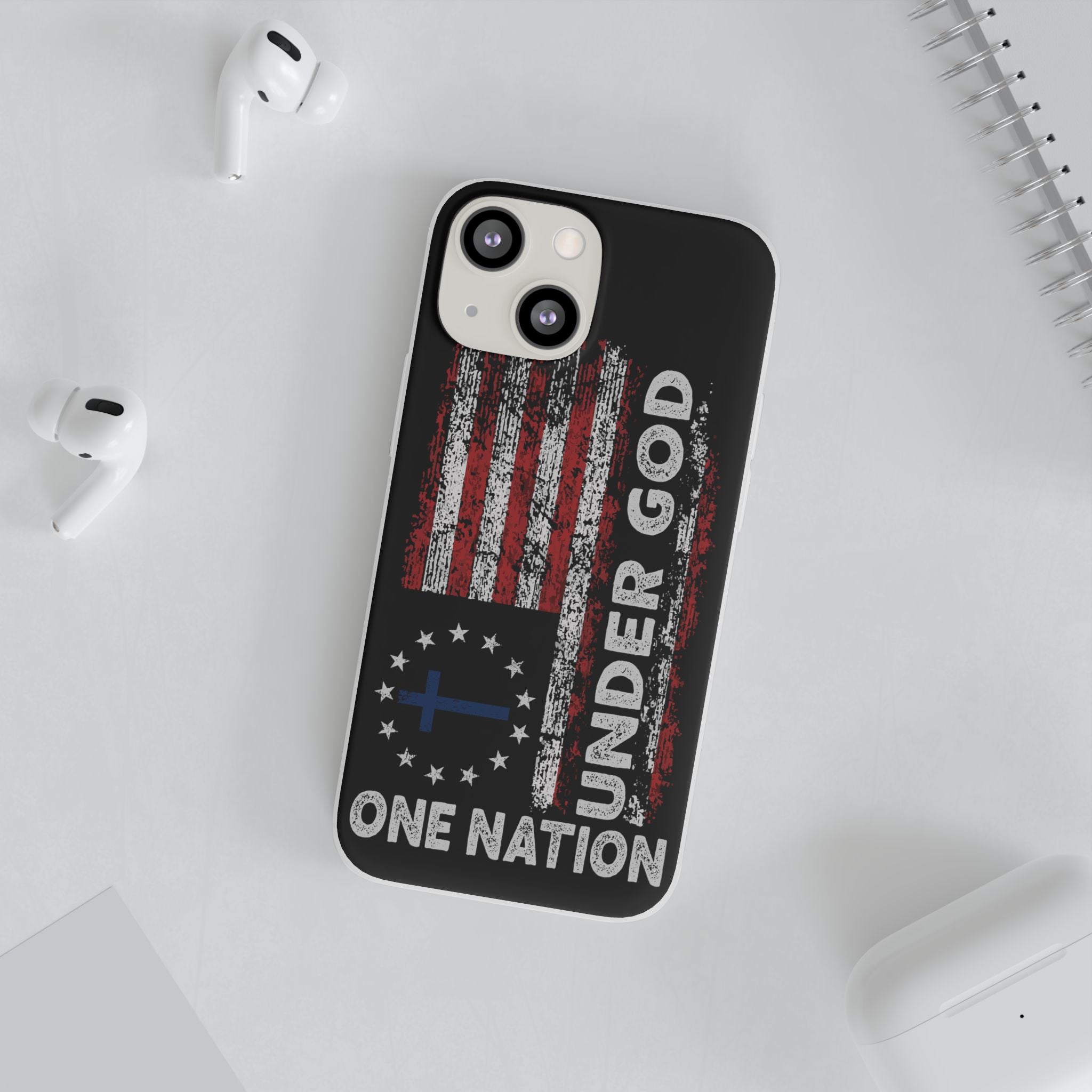 One Nation Under God American Flag - Flexi Case Apple iPhone Case