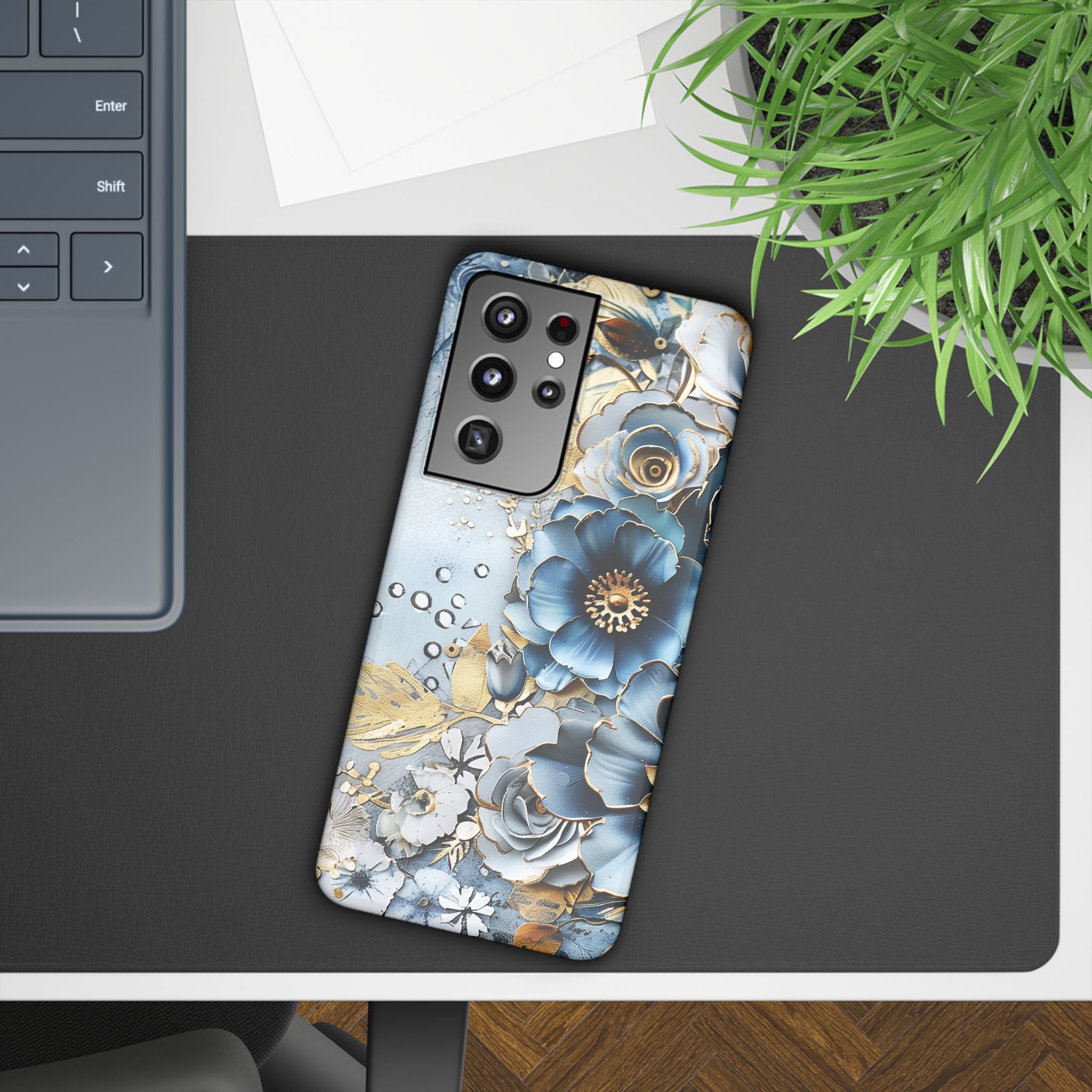Blooming Blue Floral Bouquet - Slim Guard Samsung Galaxy Case