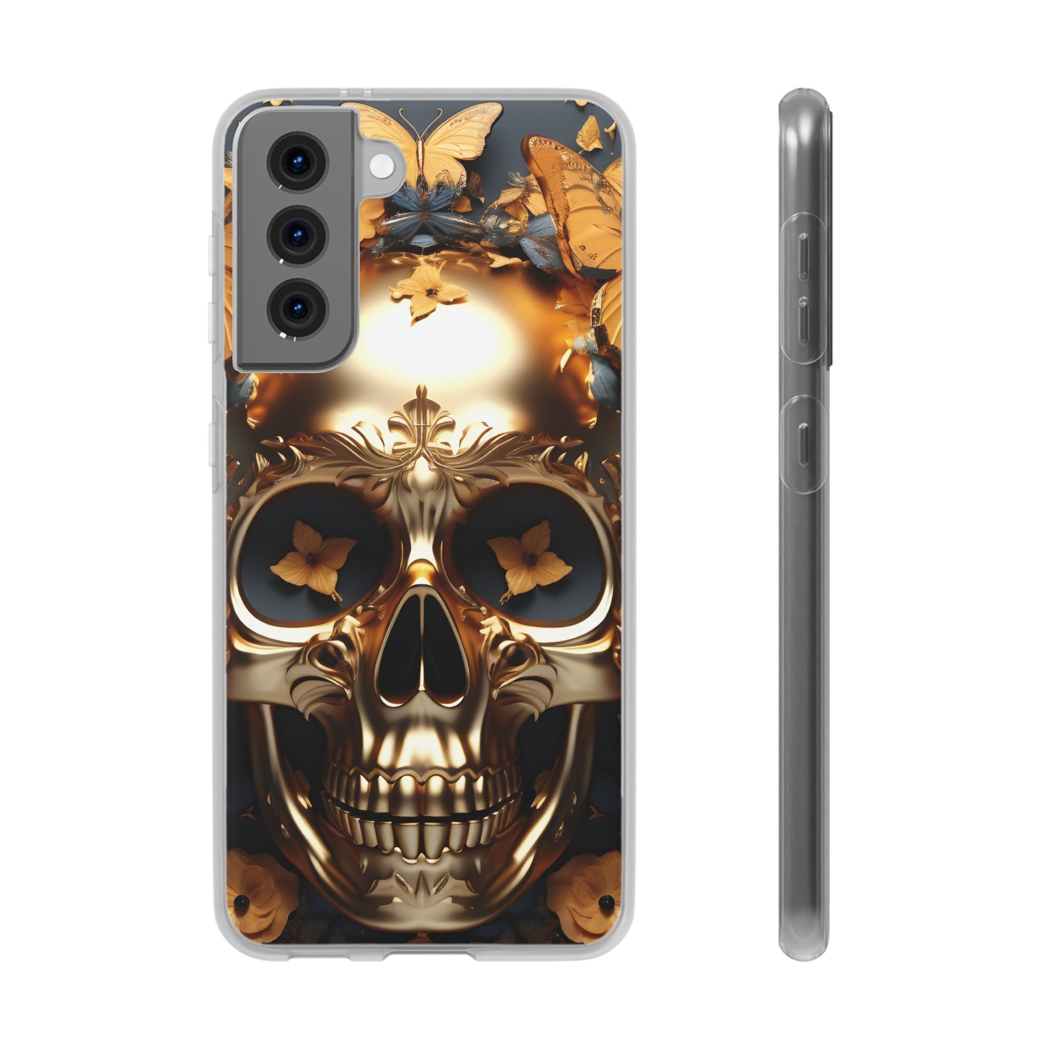 Golden Skull Floral Armor Flexi Case - Samsung Galaxy Case
