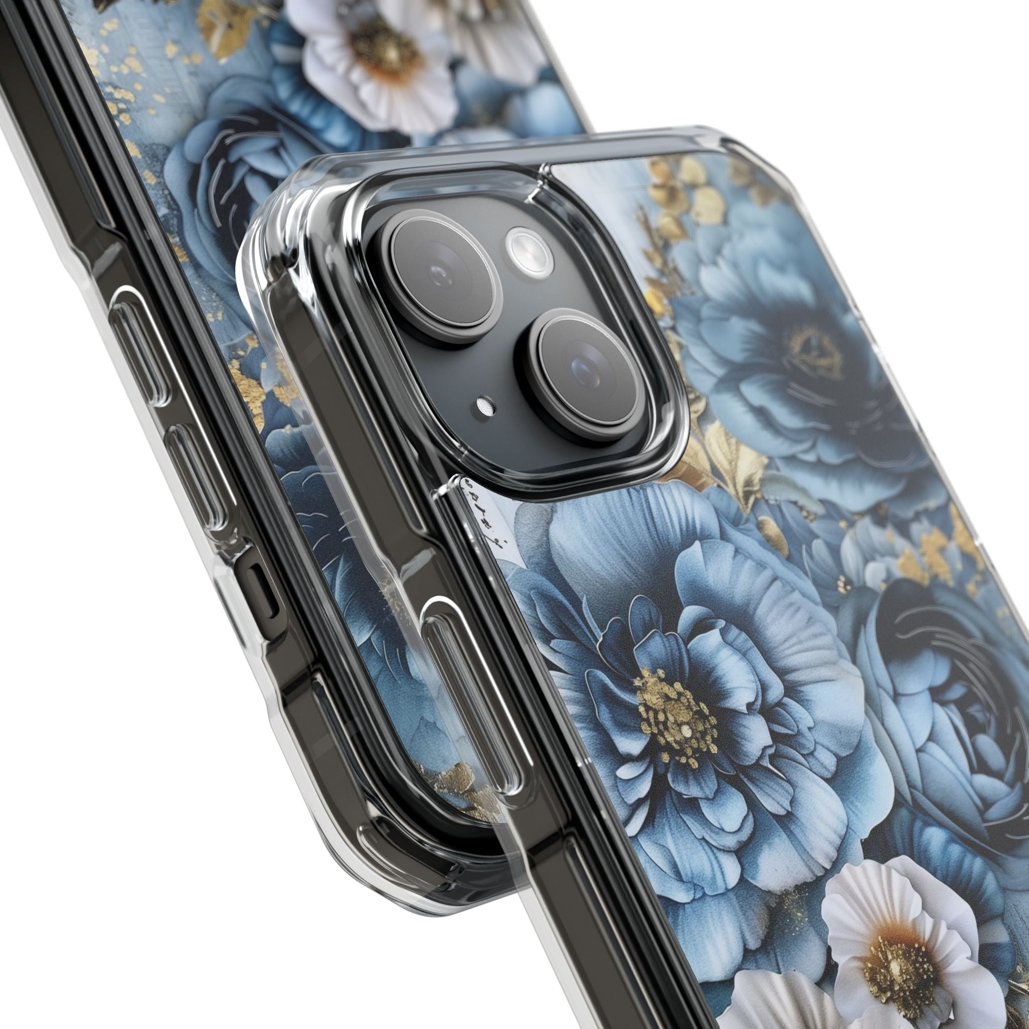 Blooming Blue Floral Bouquet - Magnetic Crystal Guard Apple iPhone Case