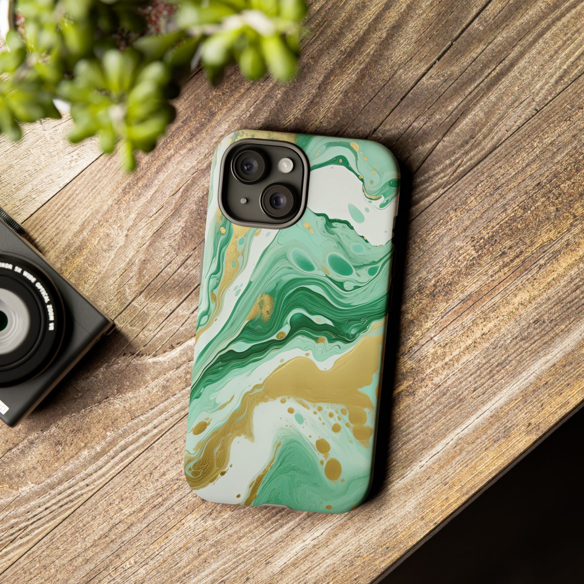 Emerald Gold Marble - Tough Guard Apple iPhone Case