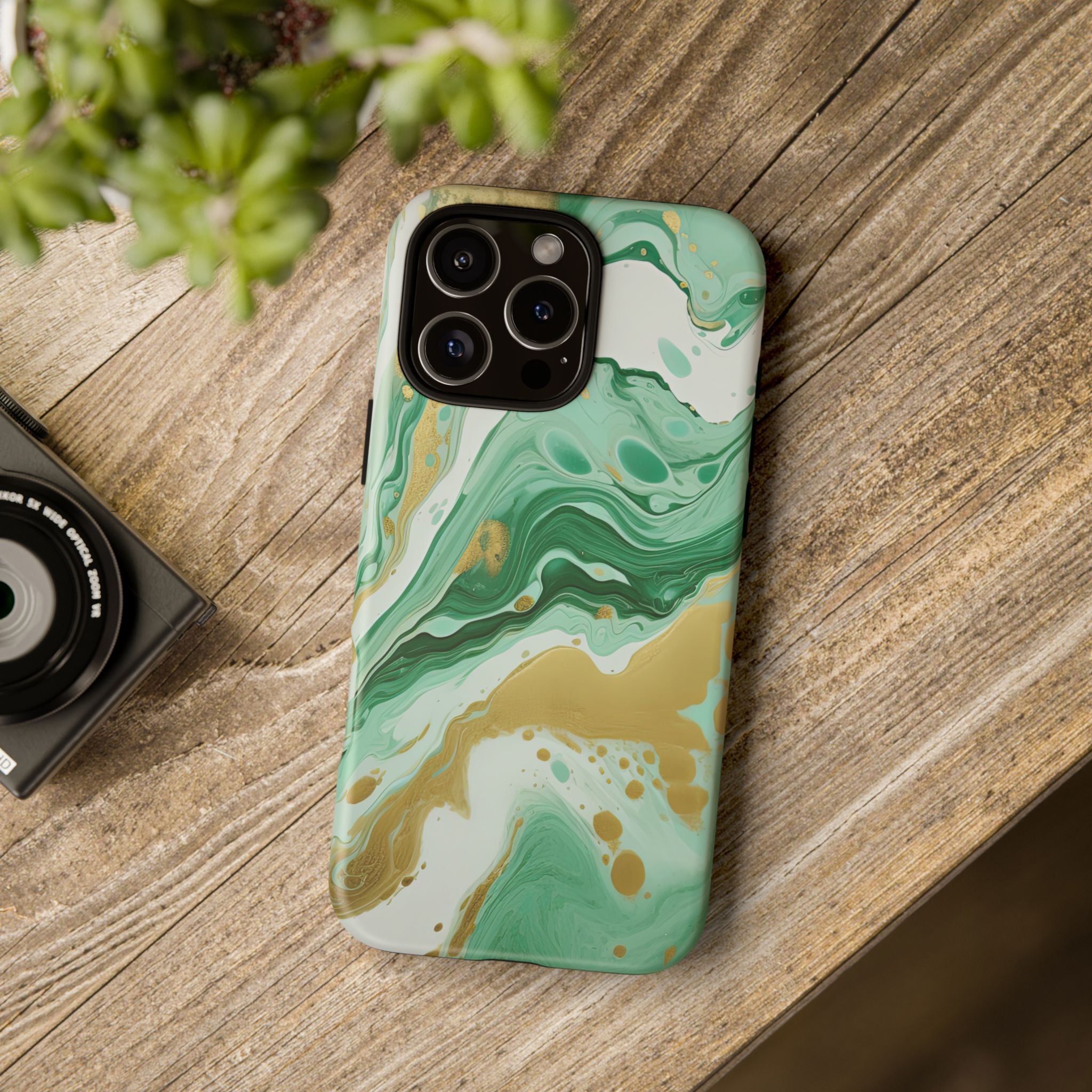 Emerald Gold Marble - Tough Guard Apple iPhone Case