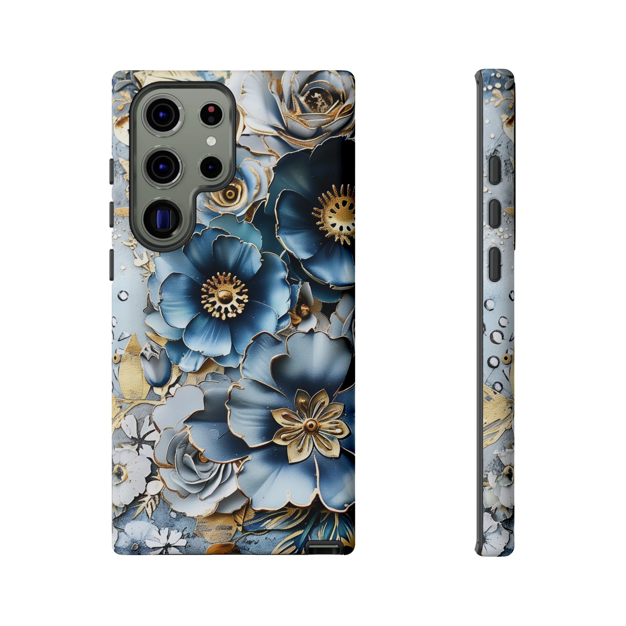 Blue Blooming Flowers - Tough Guard Samsung Galaxy Case