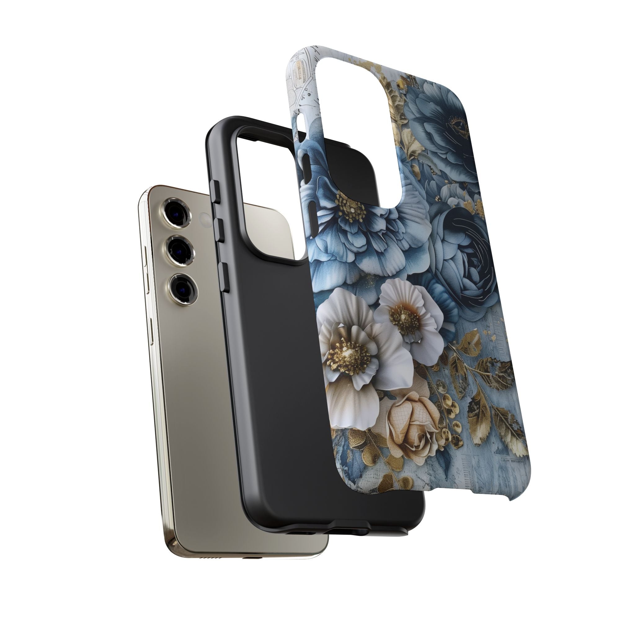 Blooming Blue Floral Bouquet - Tough Guard Samsung Galaxy Case