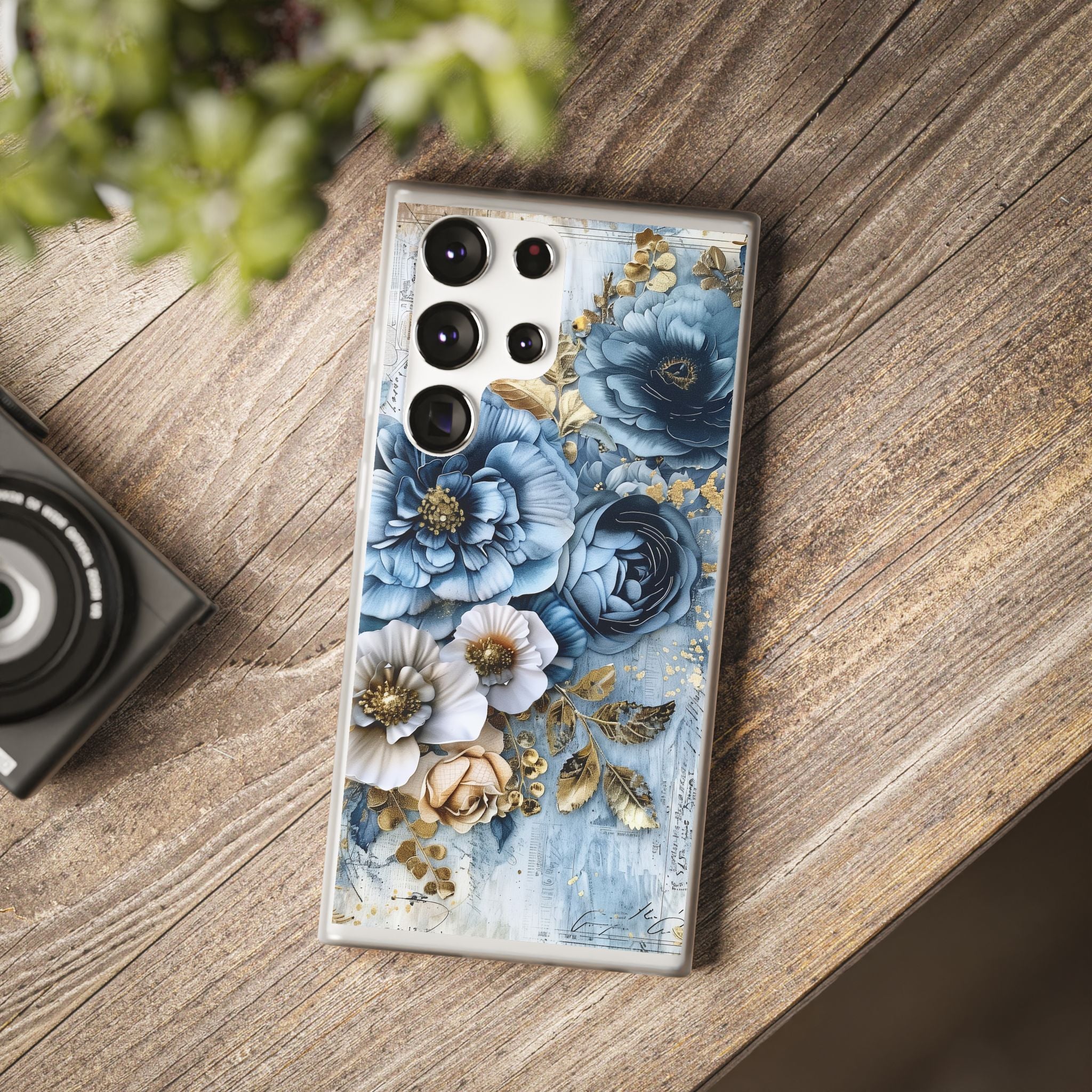 Blooming Blue Floral Bouquet Flexi Case - Samsung Galaxy Case