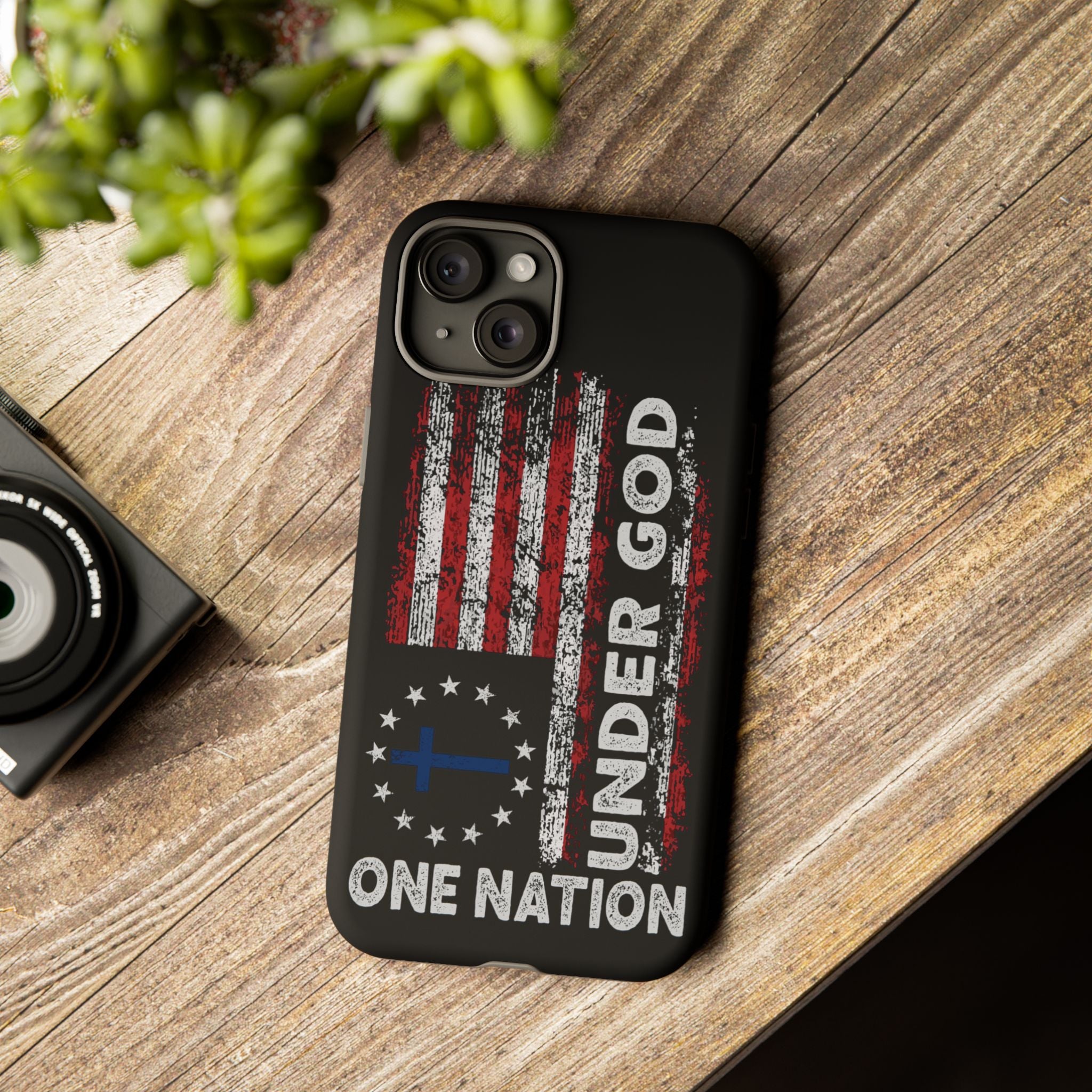 One Nation Under God American Flag - Tough Guard Apple iPhone Case
