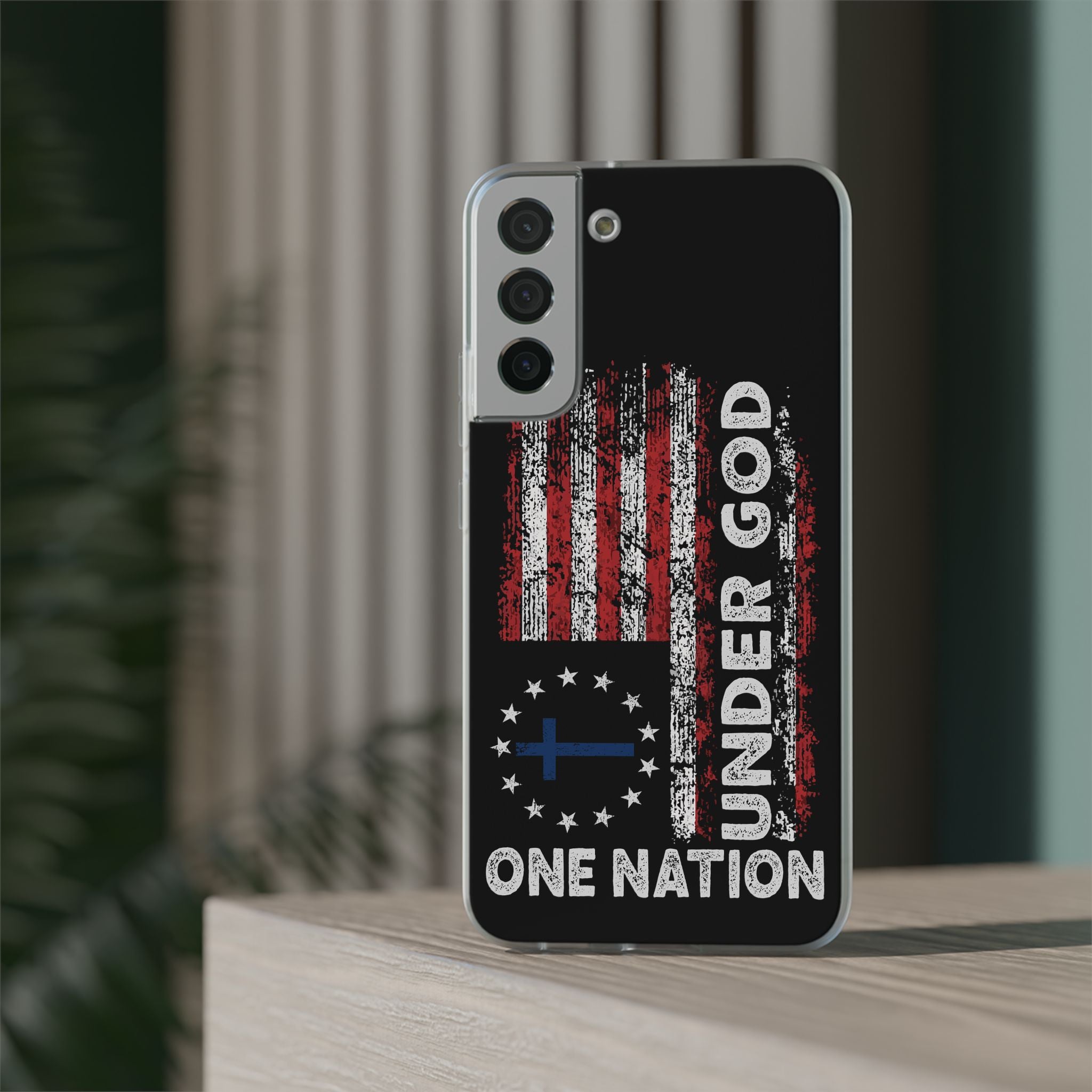 One Nation Under God American Flag - Flexi Case Samsung Galaxy Case