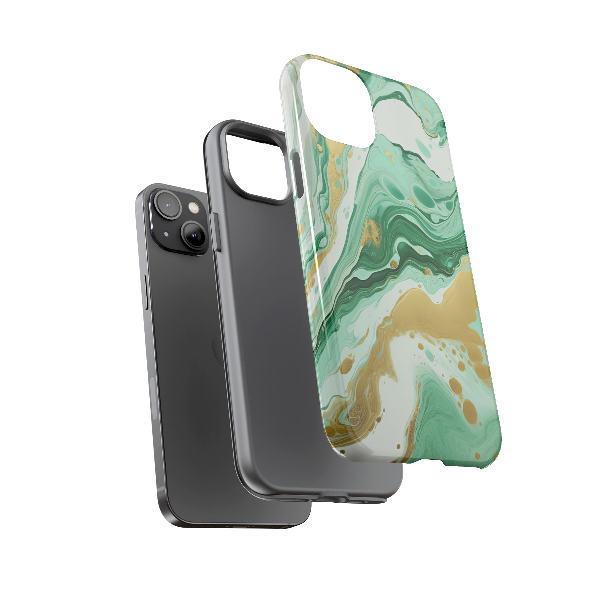 Emerald Gold Marble - Tough Guard Apple iPhone Case