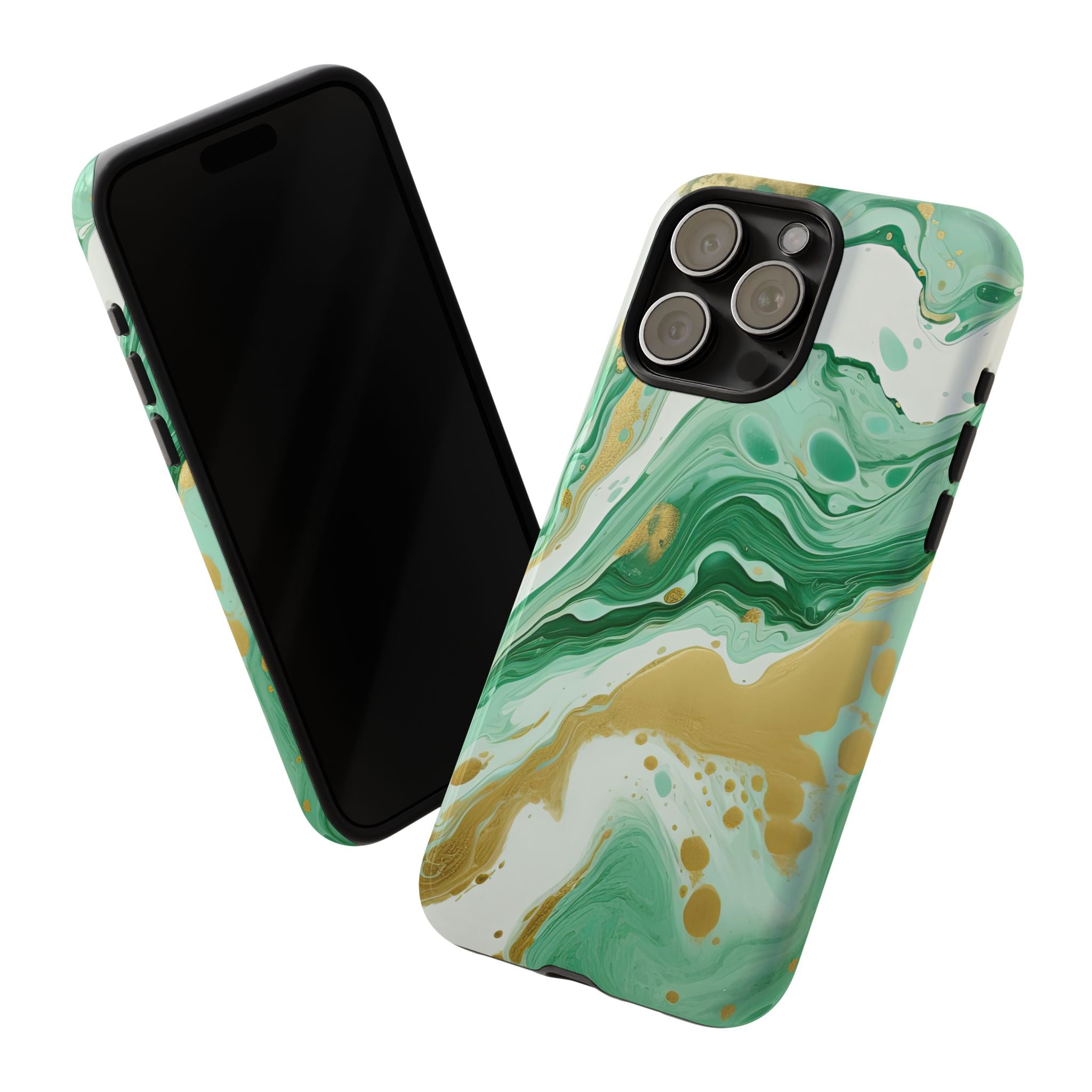 Emerald Gold Marble - Tough Guard Apple iPhone Case