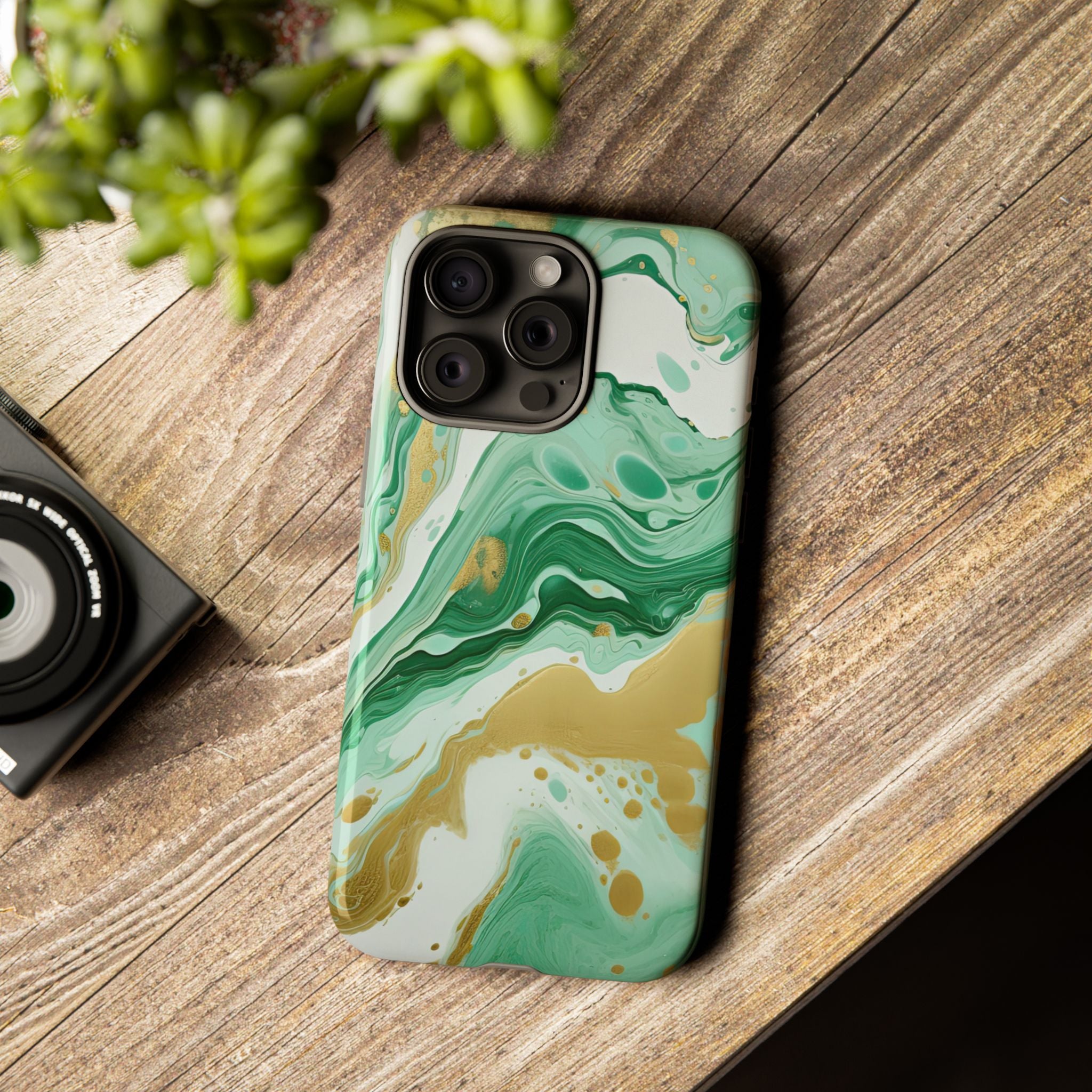 Emerald Gold Marble - Tough Guard Apple iPhone Case