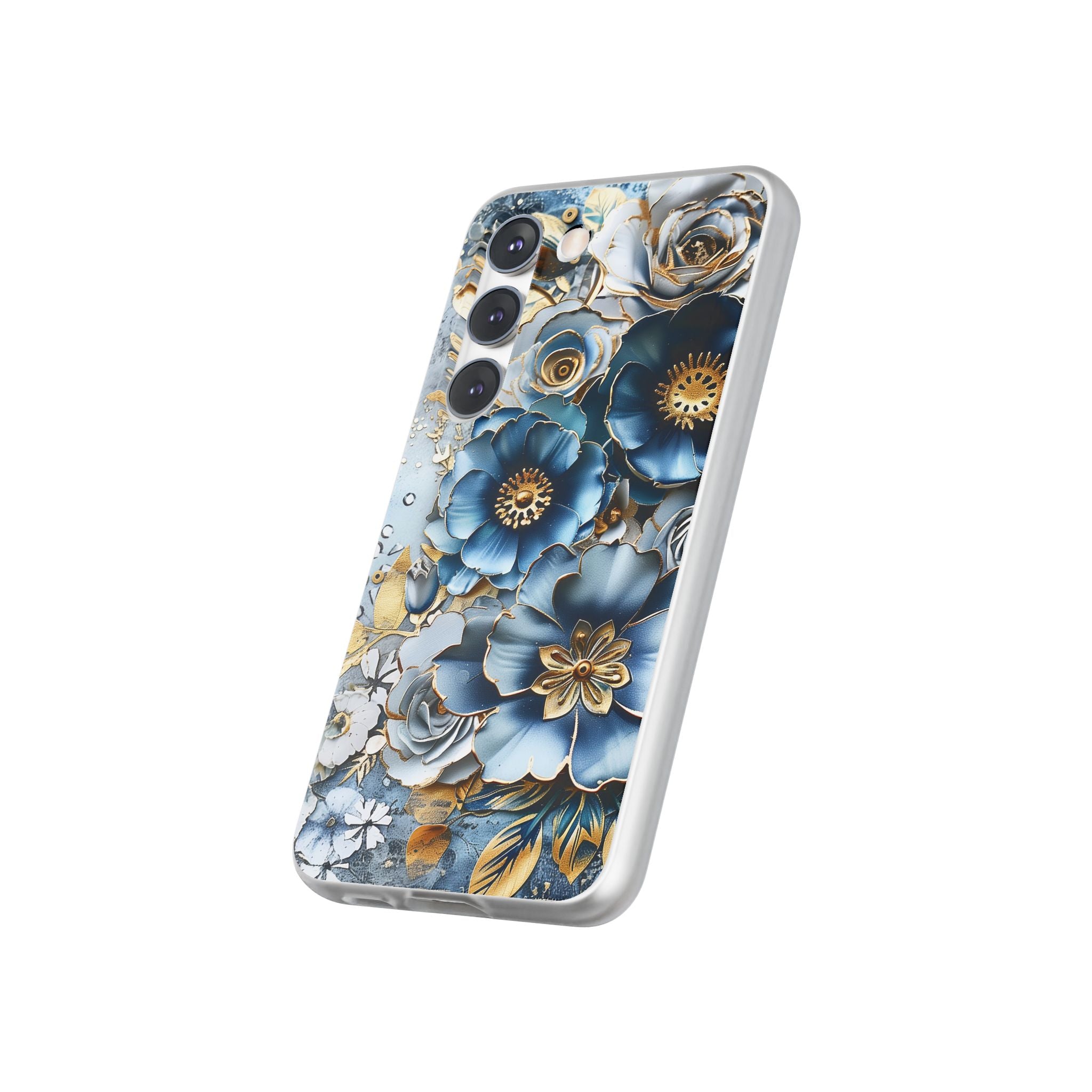 Blue Blooming Flowers Flexi Case - Samsung Galaxy Case