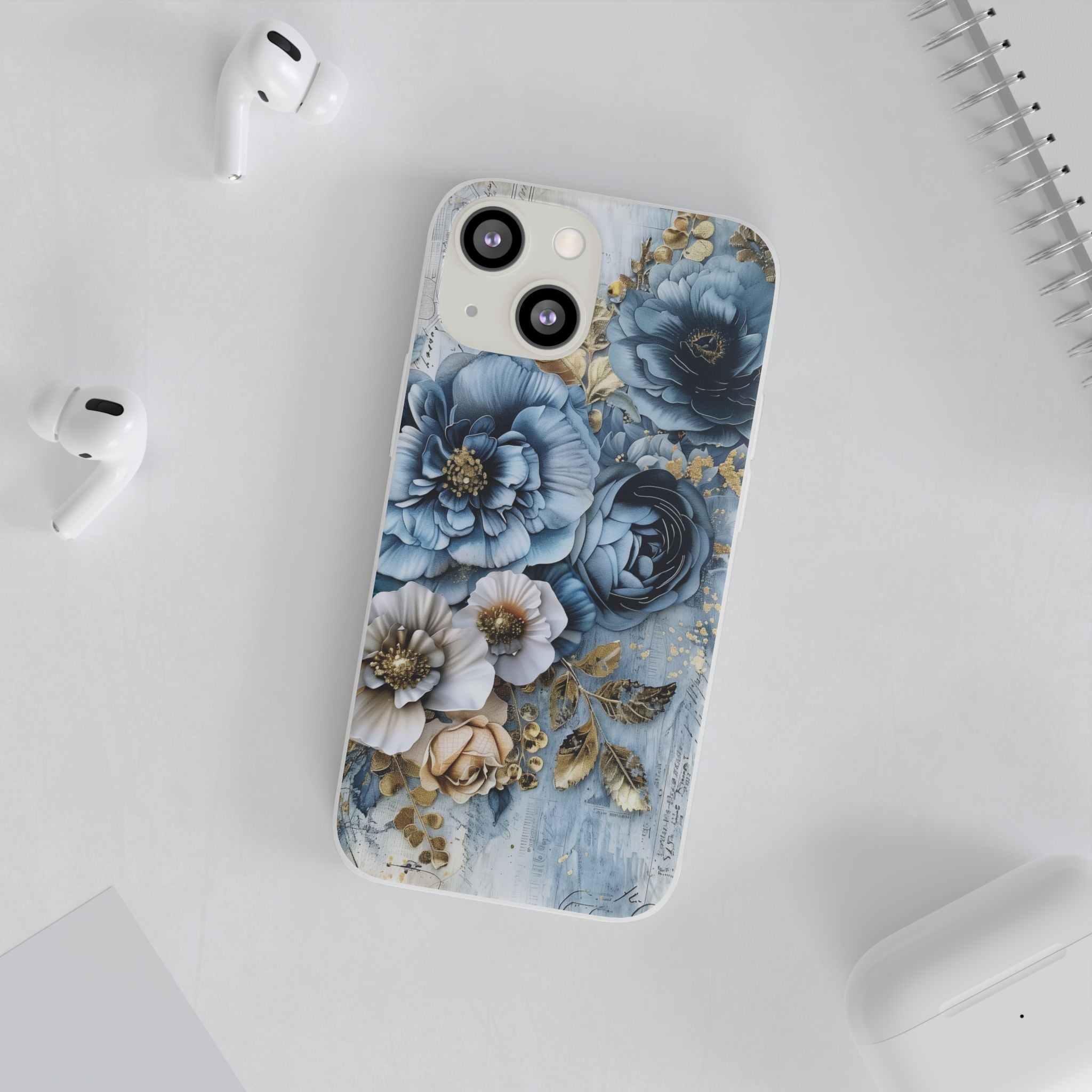 Blooming Blue Floral Bouquet Flexi Case - Apple iPhone Case