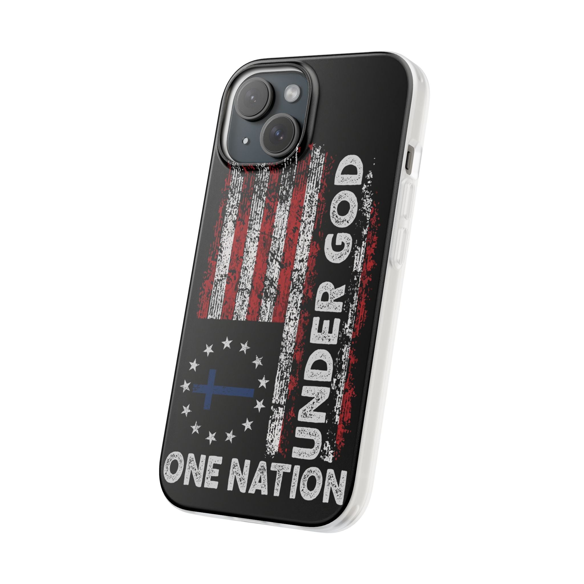One Nation Under God American Flag - Flexi Case Apple iPhone Case