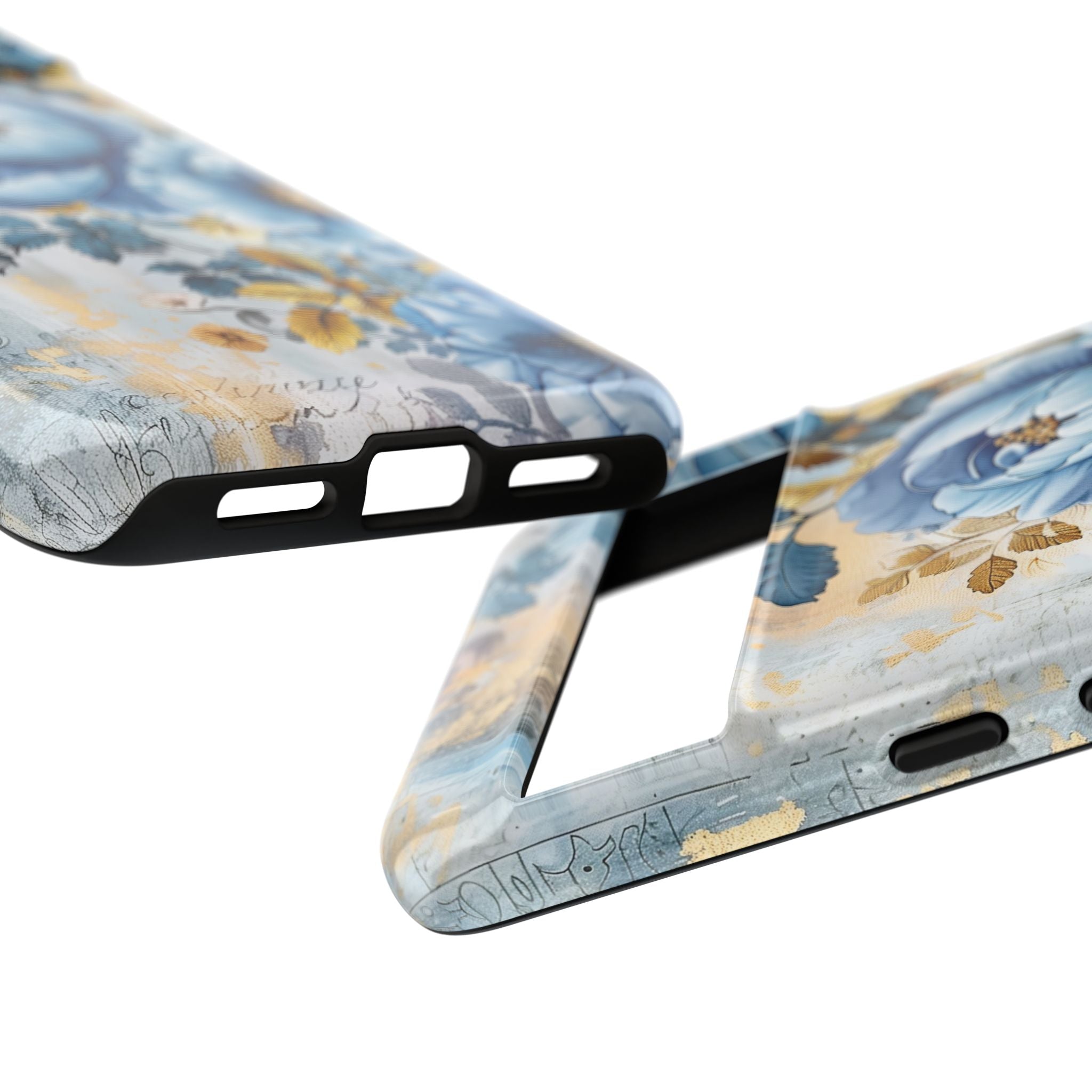 Blue & Gold Blooming Flowers - Tough Guard Google Pixel Case
