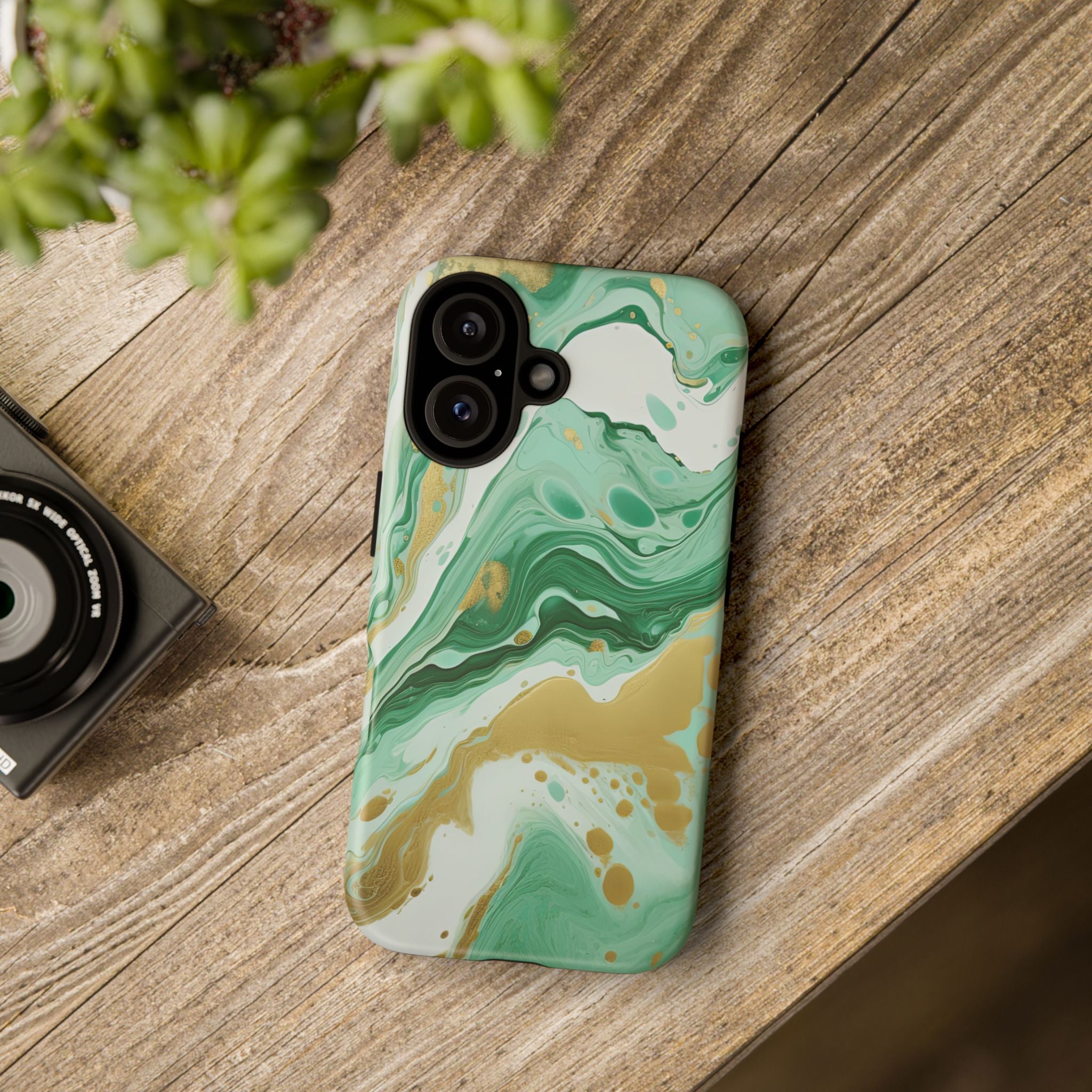 Emerald Gold Marble - Tough Guard Apple iPhone Case