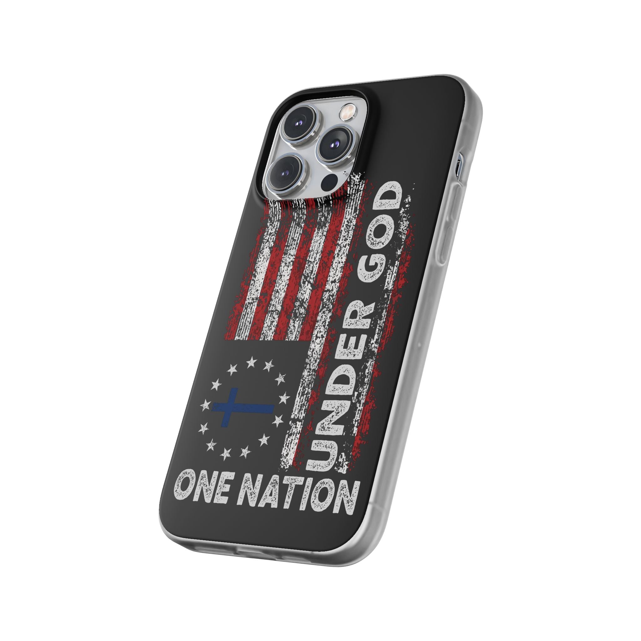 One Nation Under God American Flag - Flexi Case Apple iPhone Case