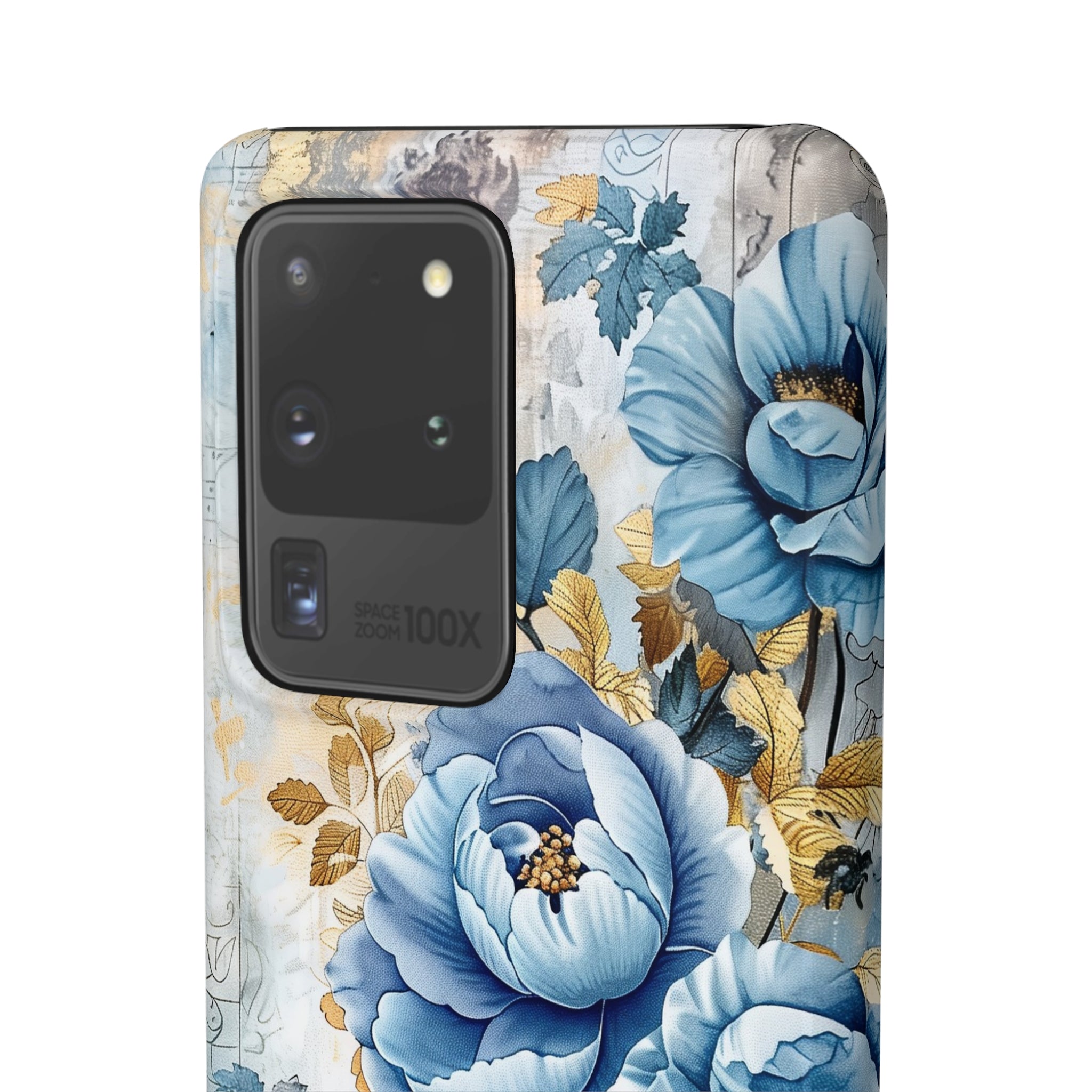 Blue & Gold Blooming Flowers Snap Case - Samsung Galaxy Case