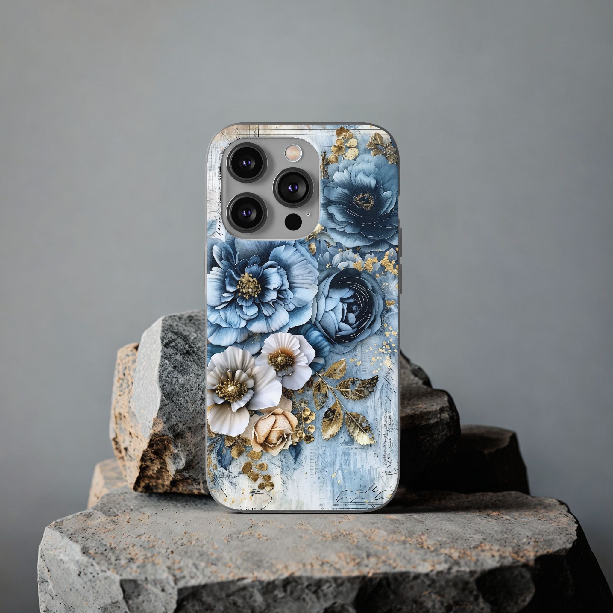 Blooming Blue Floral Bouquet Flexi Case - Apple iPhone Case