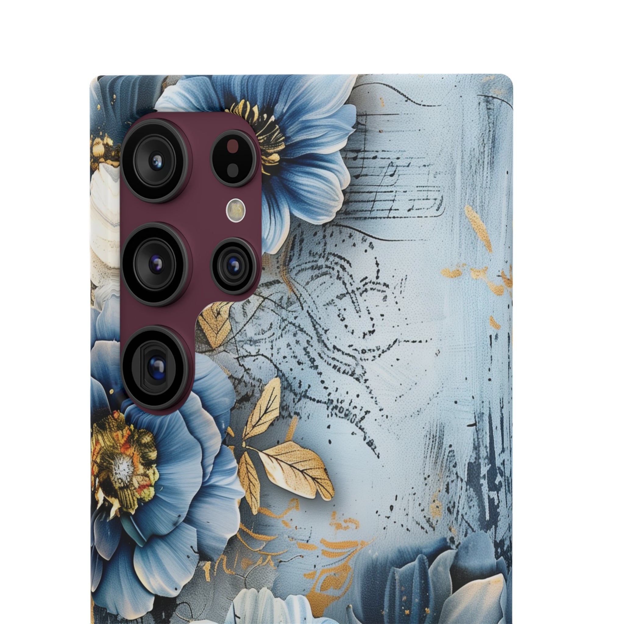 Blue & Gold Floral Snap Case - Samsung Galaxy Case