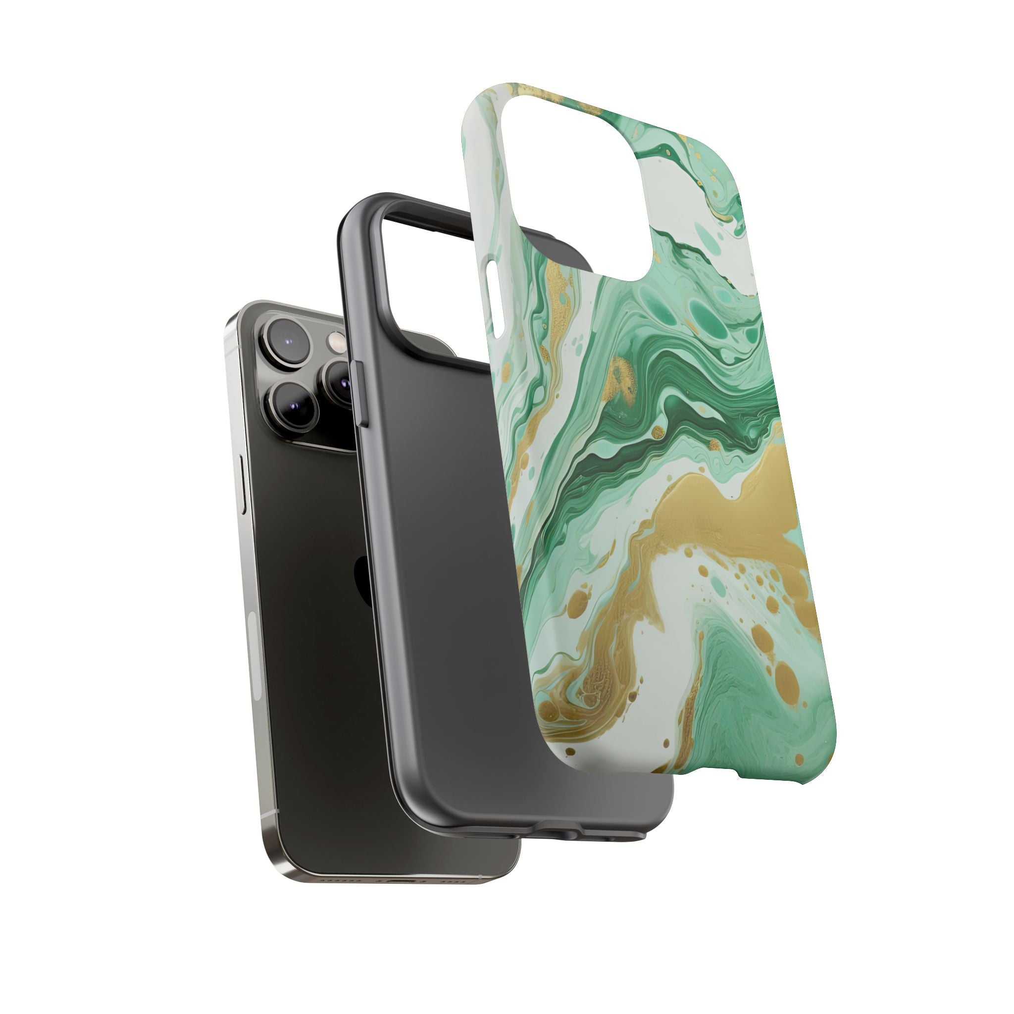 Emerald Gold Marble - Tough Guard Apple iPhone Case