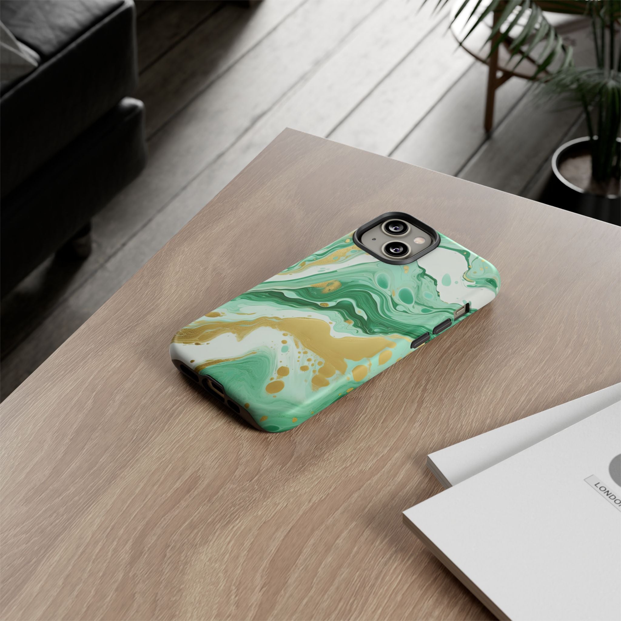 Emerald Gold Marble - Tough Guard Apple iPhone Case