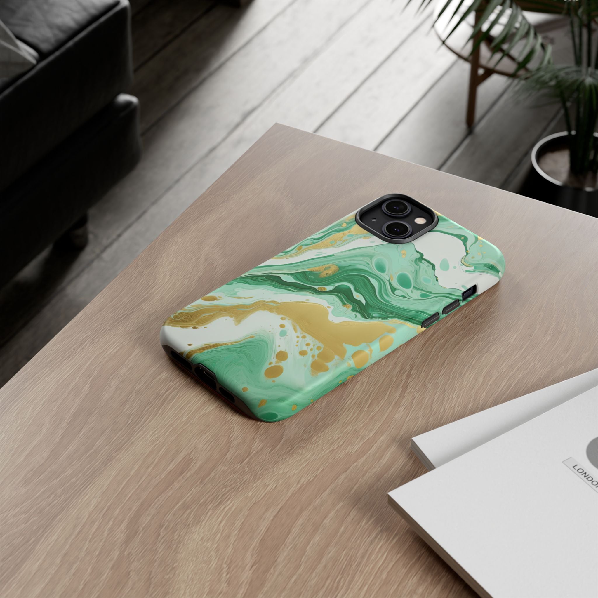 Emerald Gold Marble - Tough Guard Apple iPhone Case