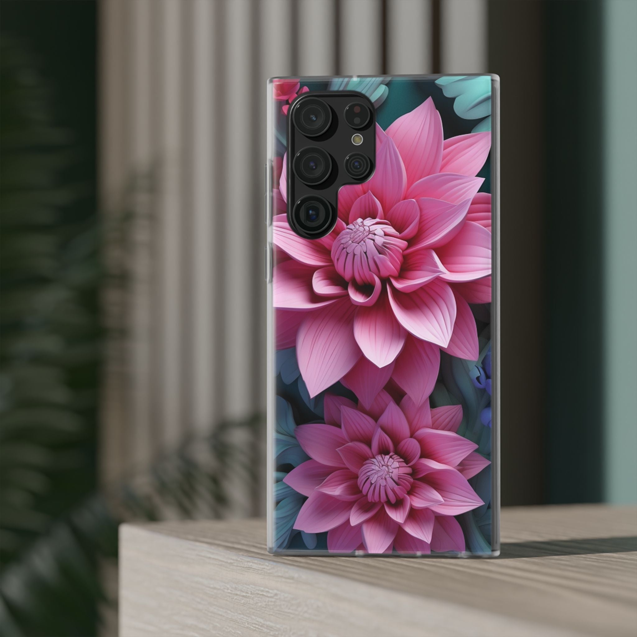Tropical Pink Flower Flexi Case - Samsung Galaxy Case