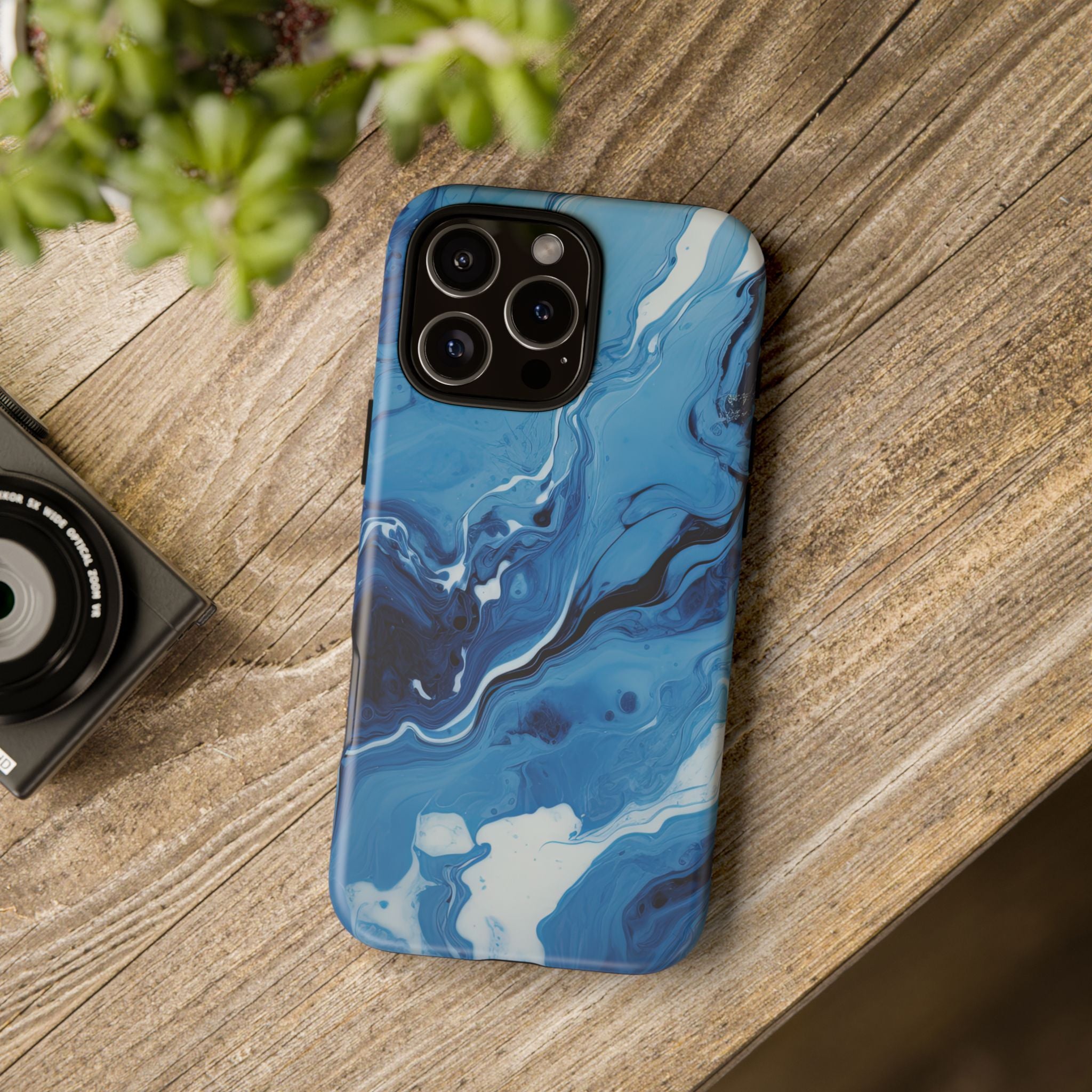 Blue Ocean Wave Marble - Tough Guard Apple iPhone Case