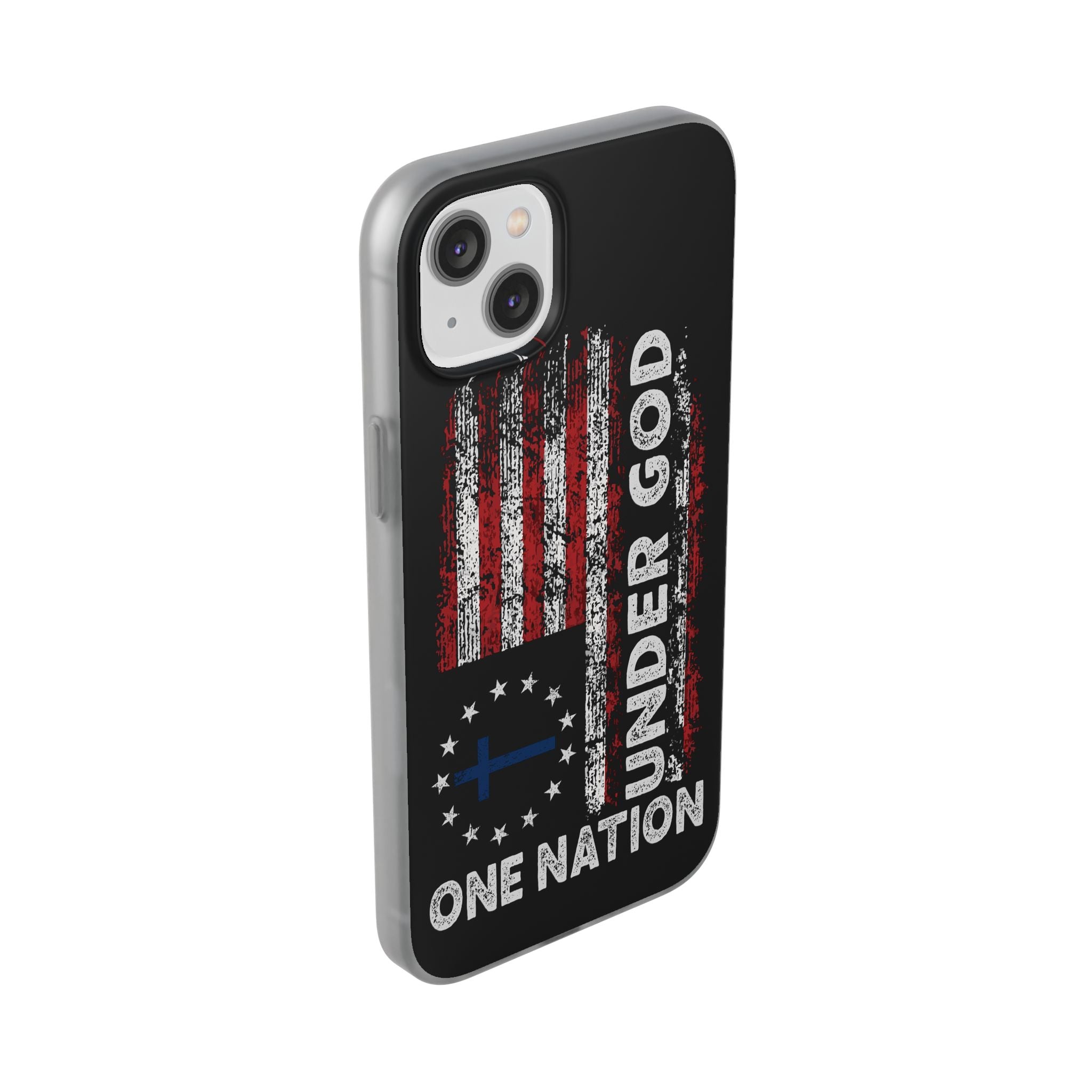 One Nation Under God American Flag - Flexi Case Apple iPhone Case