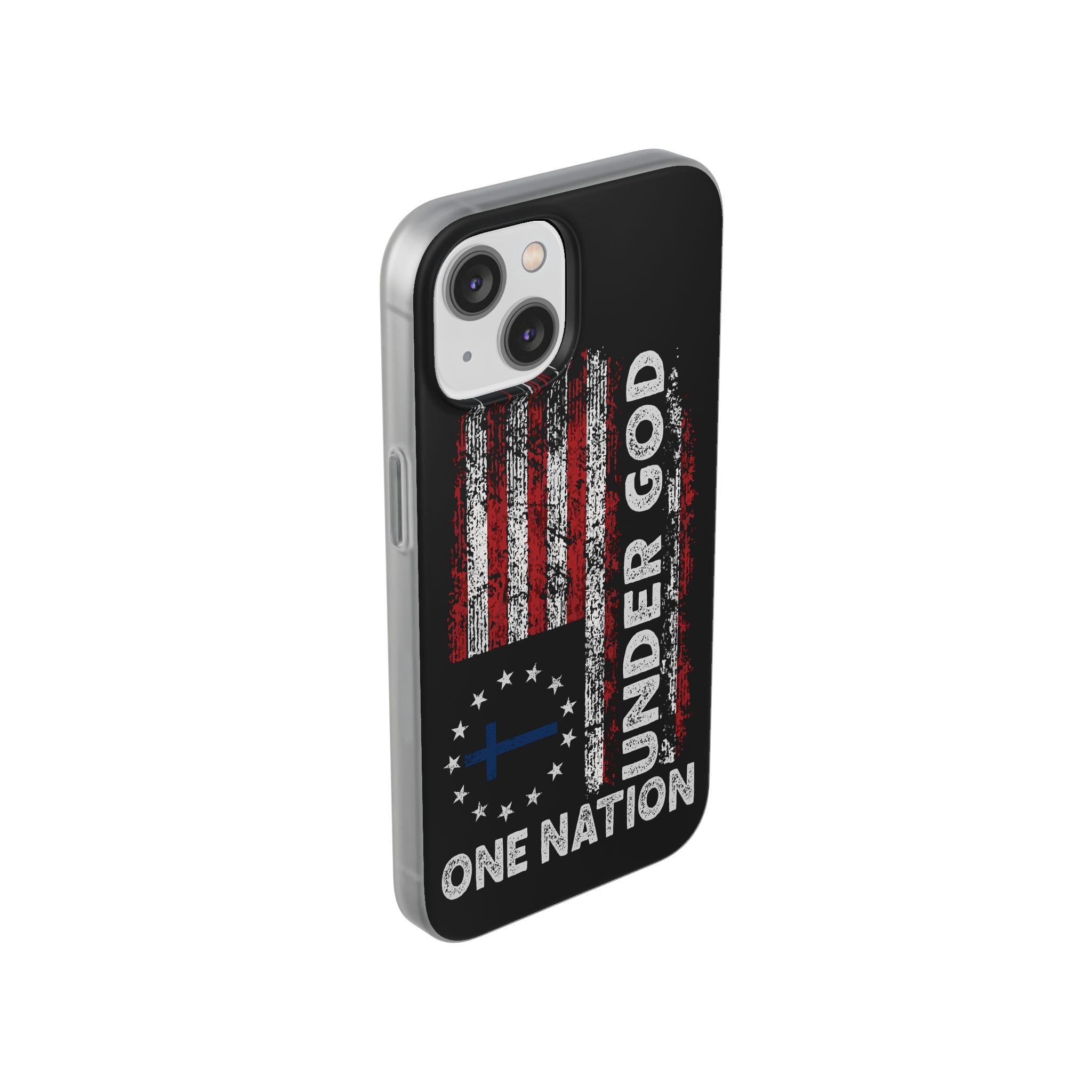 One Nation Under God American Flag - Flexi Case Apple iPhone Case