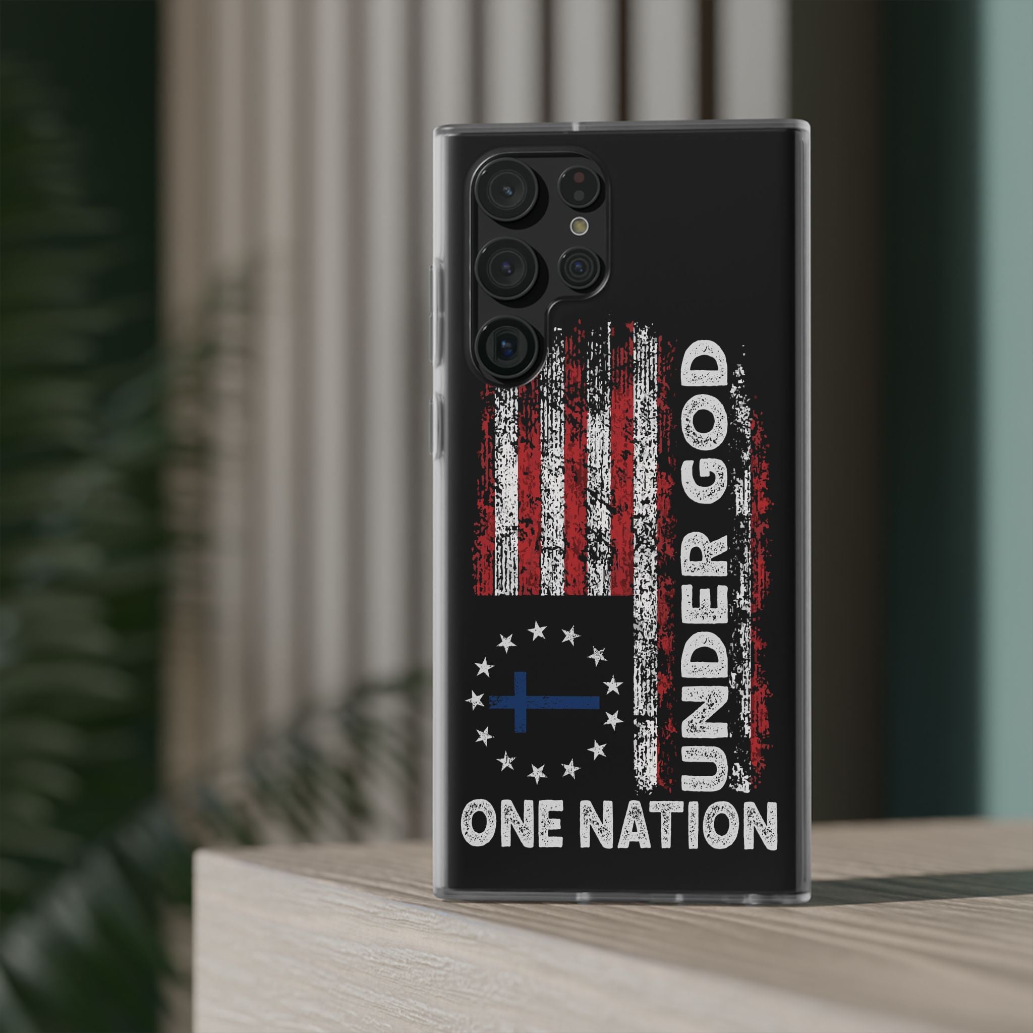 One Nation Under God American Flag - Flexi Case Samsung Galaxy Case