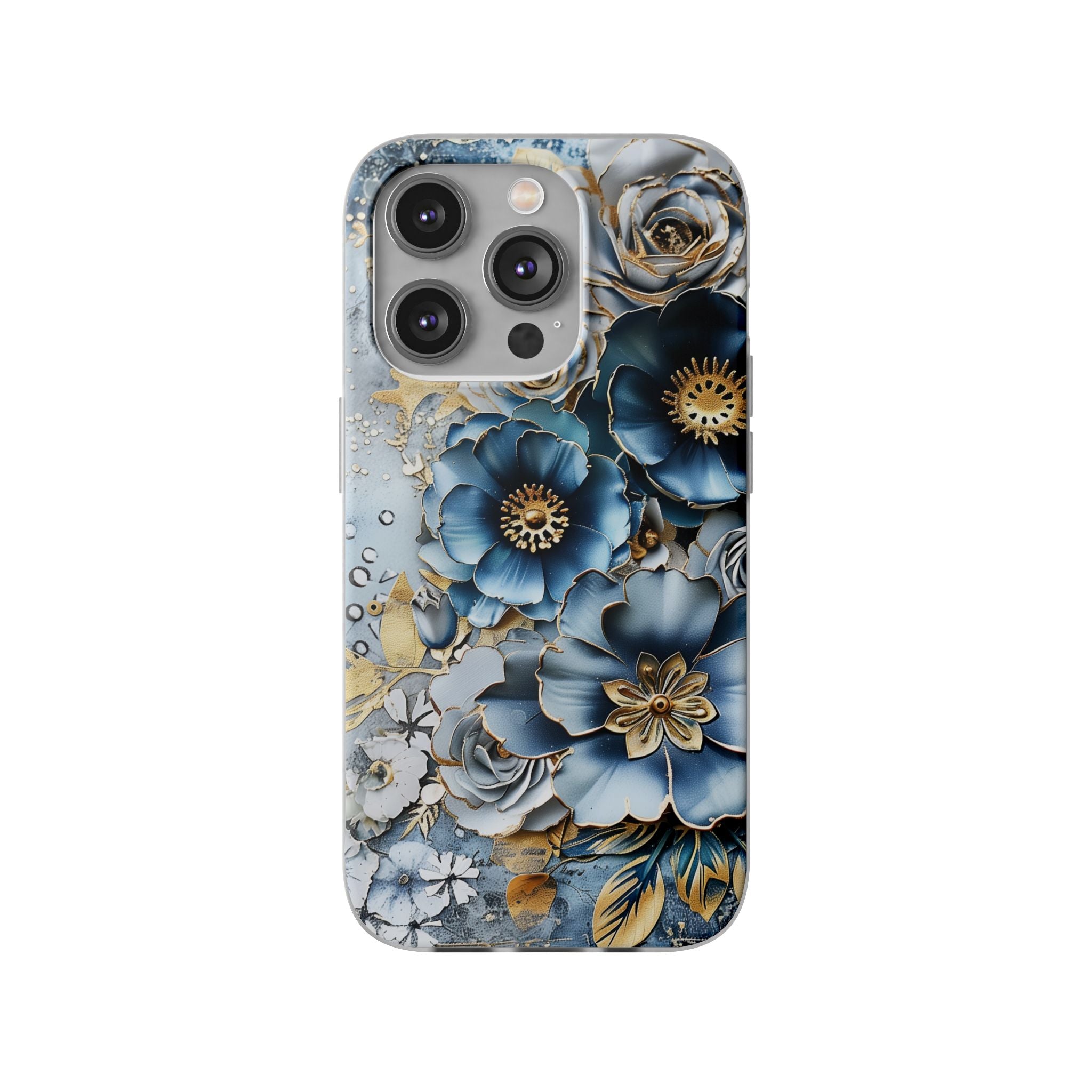 Blue Blooming Flowers Flexi Case - Apple iPhone Case
