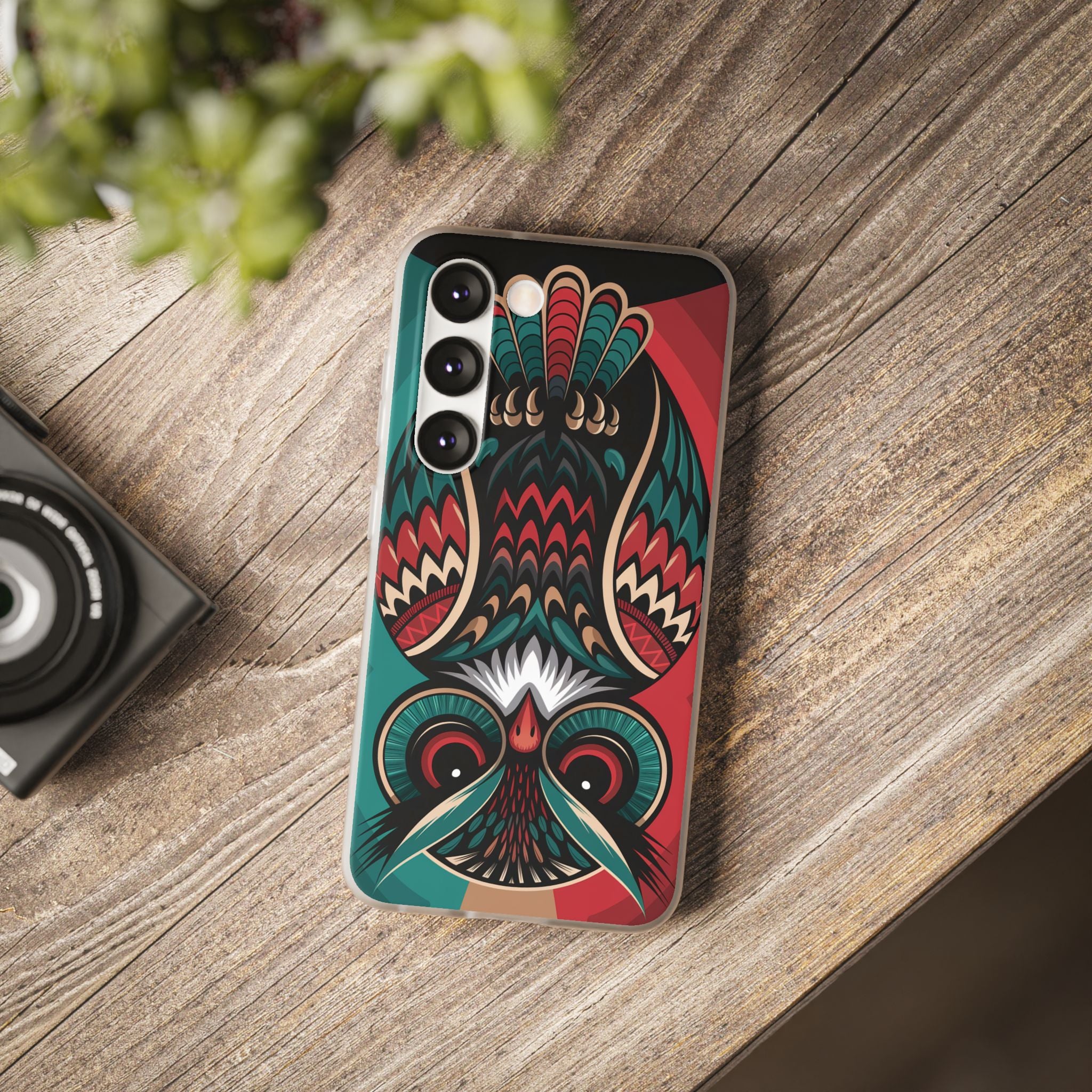 Majestic Haida Native American Owl - Flexi Case Samsung Galaxy Case