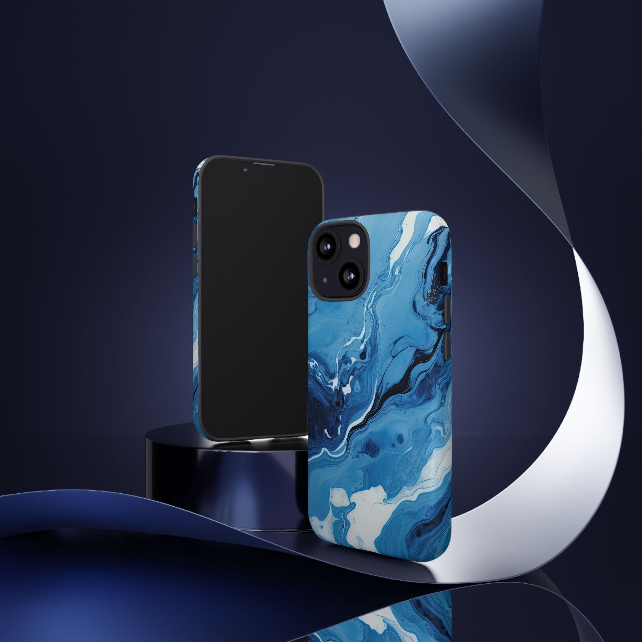 Blue Ocean Wave Marble - Tough Guard Apple iPhone Case