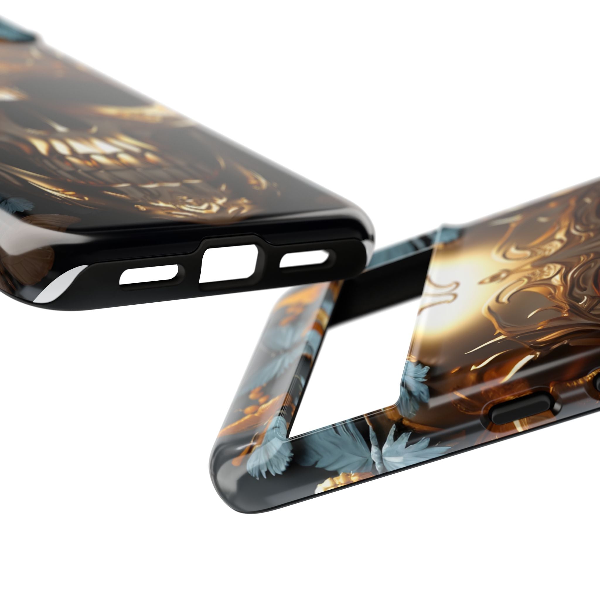 Golden Skull Floral & Butterflies Armor - Tough Guard Google Pixel Case