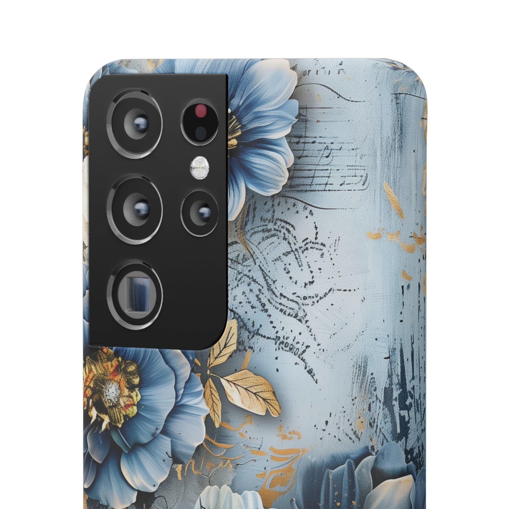 Blue & Gold Floral Snap Case - Samsung Galaxy Case