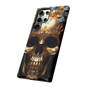 Golden Skull Floral & Butterflies Armor - Tough Guard Samsung Galaxy Case