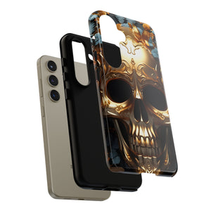 Golden Skull Floral & Butterflies Armor - Tough Guard Samsung Galaxy Case