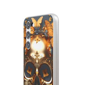 Golden Skull Floral Armor Flexi Case - Samsung Galaxy Case
