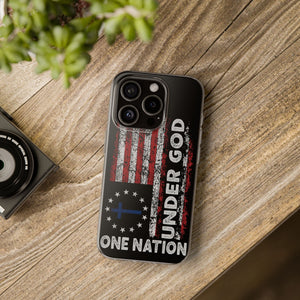 One Nation Under God American Flag - Flexi Case Apple iPhone Case