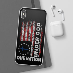One Nation Under God American Flag - Flexi Case Apple iPhone Case