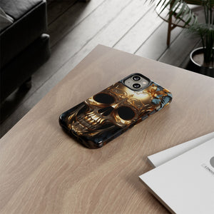 Golden Skull Floral Armor - Tough Guard Apple iPhone Case